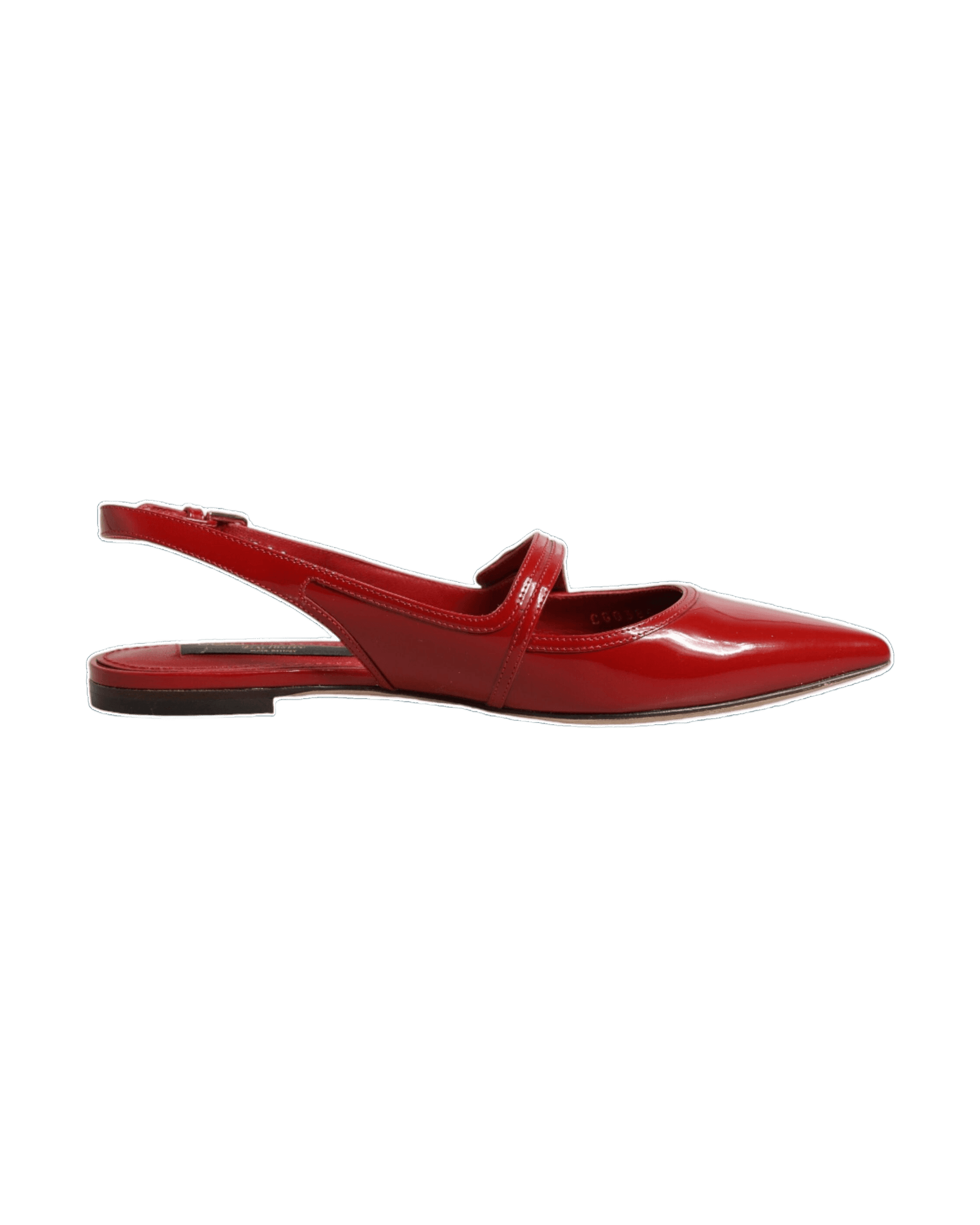 Dolce & Gabbana Red Leather Slingback Flats Sandals Shoes Sandals