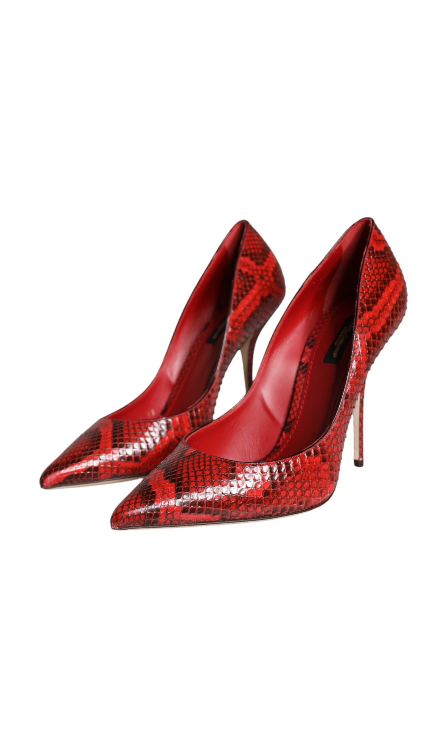 Dolce & Gabbana Red Leather Stiletto High Heels Pumps Shoes Glam Steals