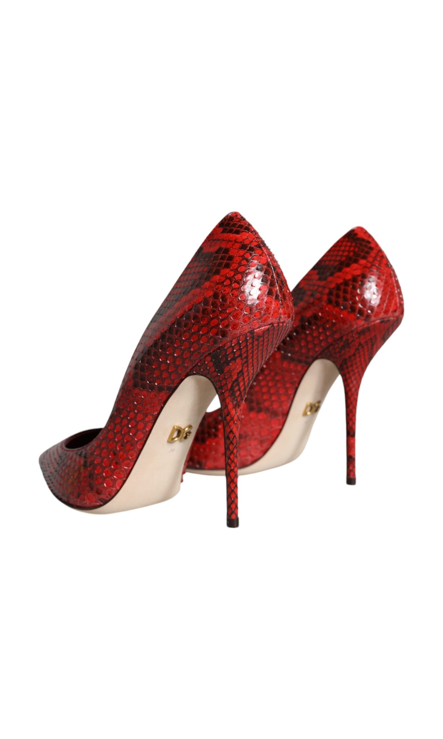 Dolce & Gabbana Red Leather Stiletto High Heels Pumps Shoes Glam Steals