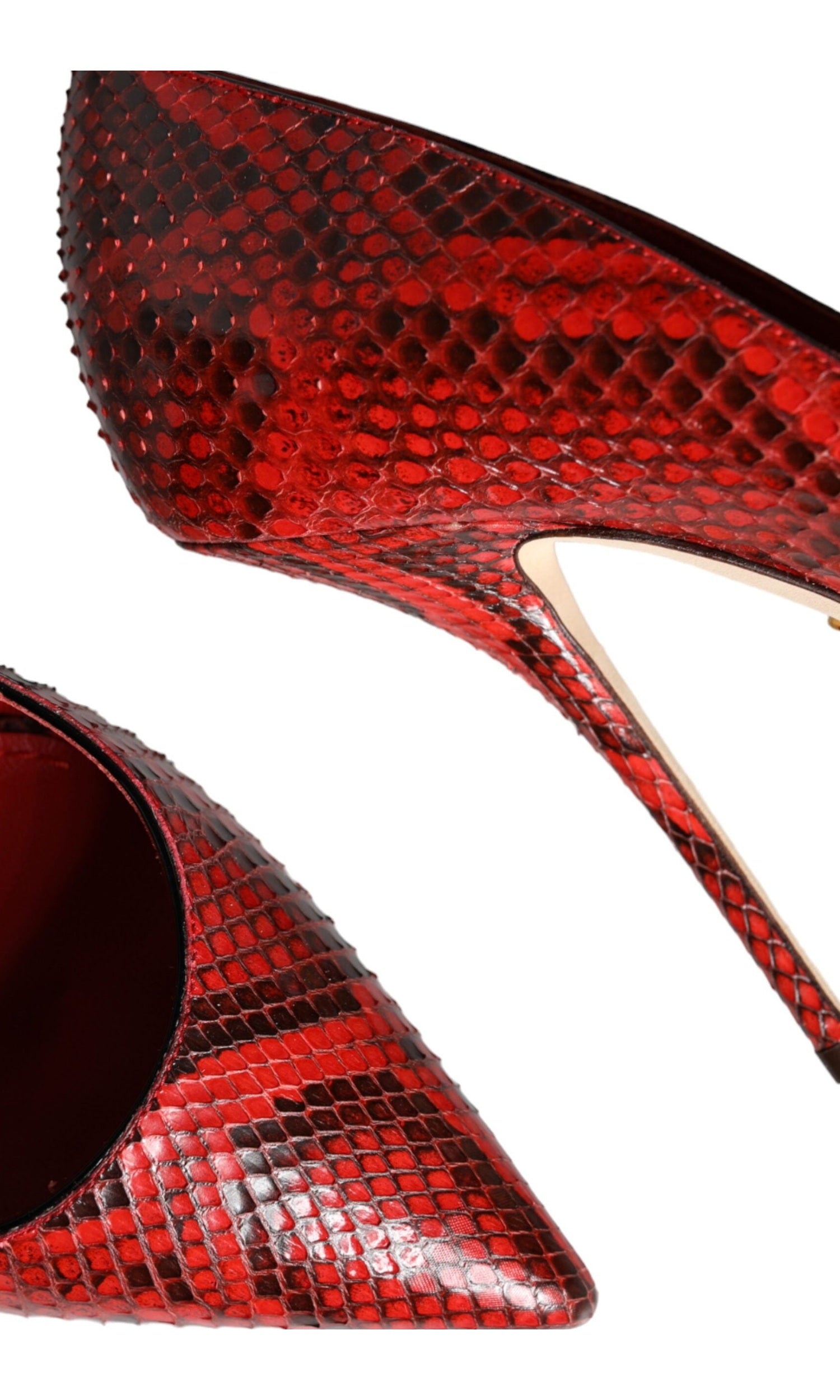 Dolce & Gabbana Red Leather Stiletto High Heels Pumps Shoes Glam Steals