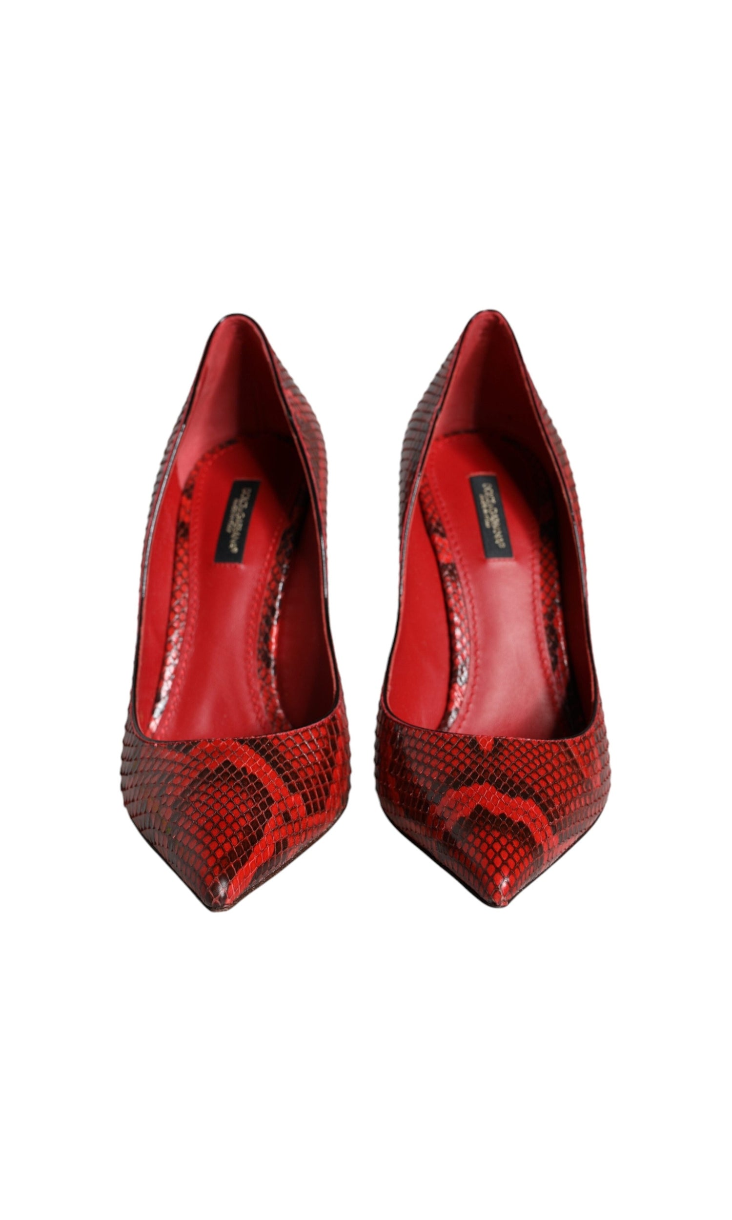 Dolce & Gabbana Red Leather Stiletto High Heels Pumps Shoes Glam Steals