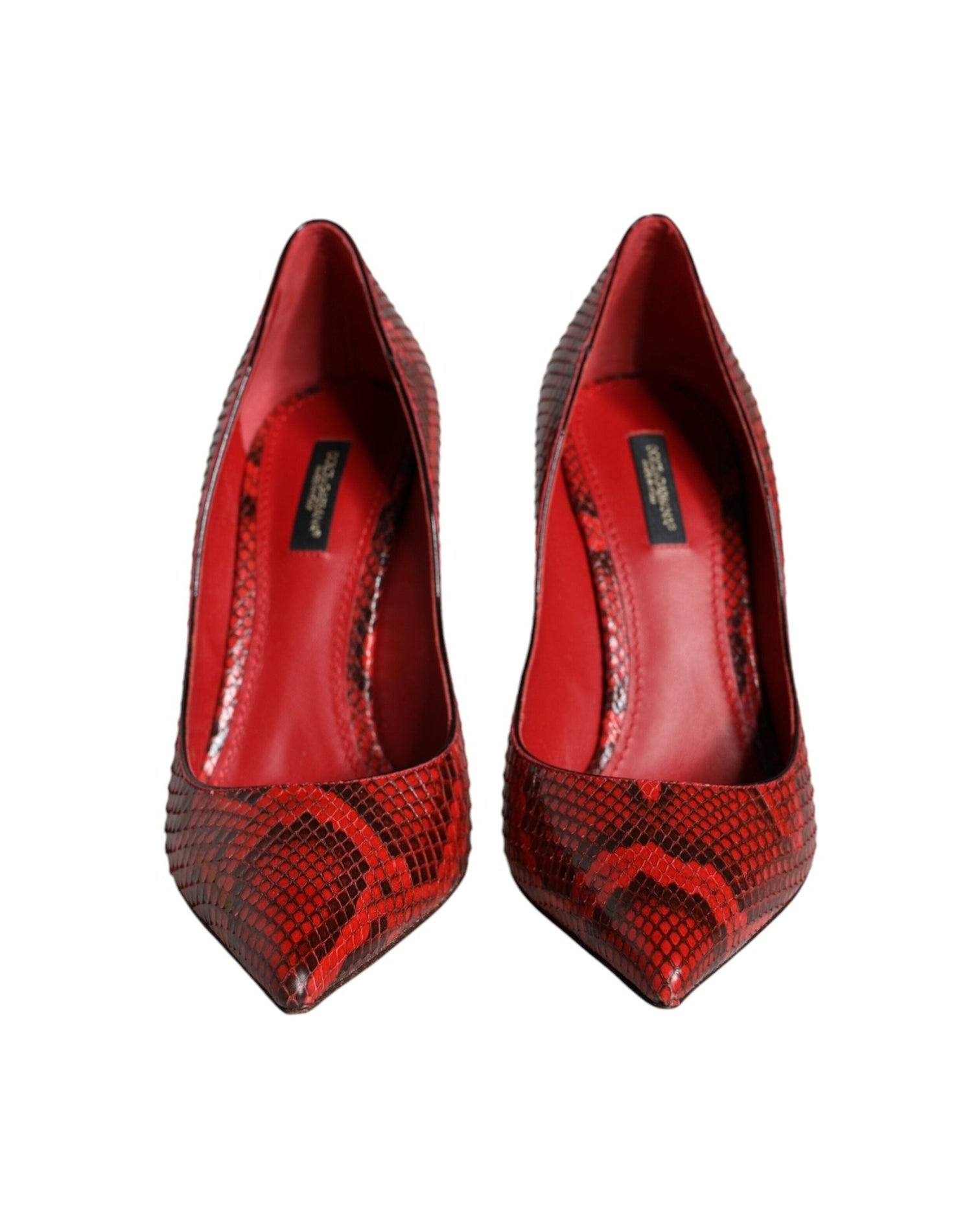 Dolce & Gabbana Red Leather Stiletto High Heels Pumps Shoes Glam Steals