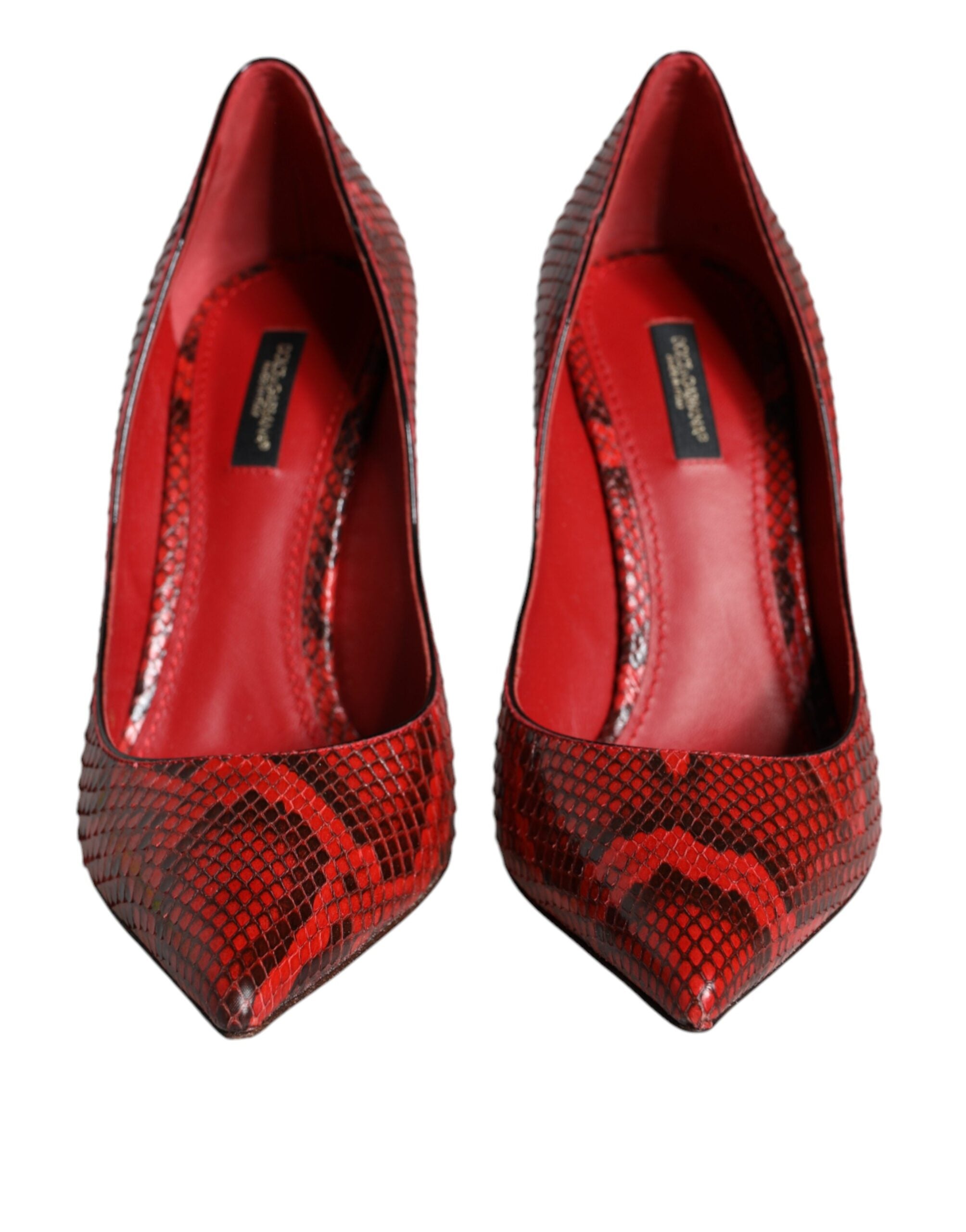 Dolce & Gabbana Red Leather Stiletto High Heels Pumps Shoes Glam Steals