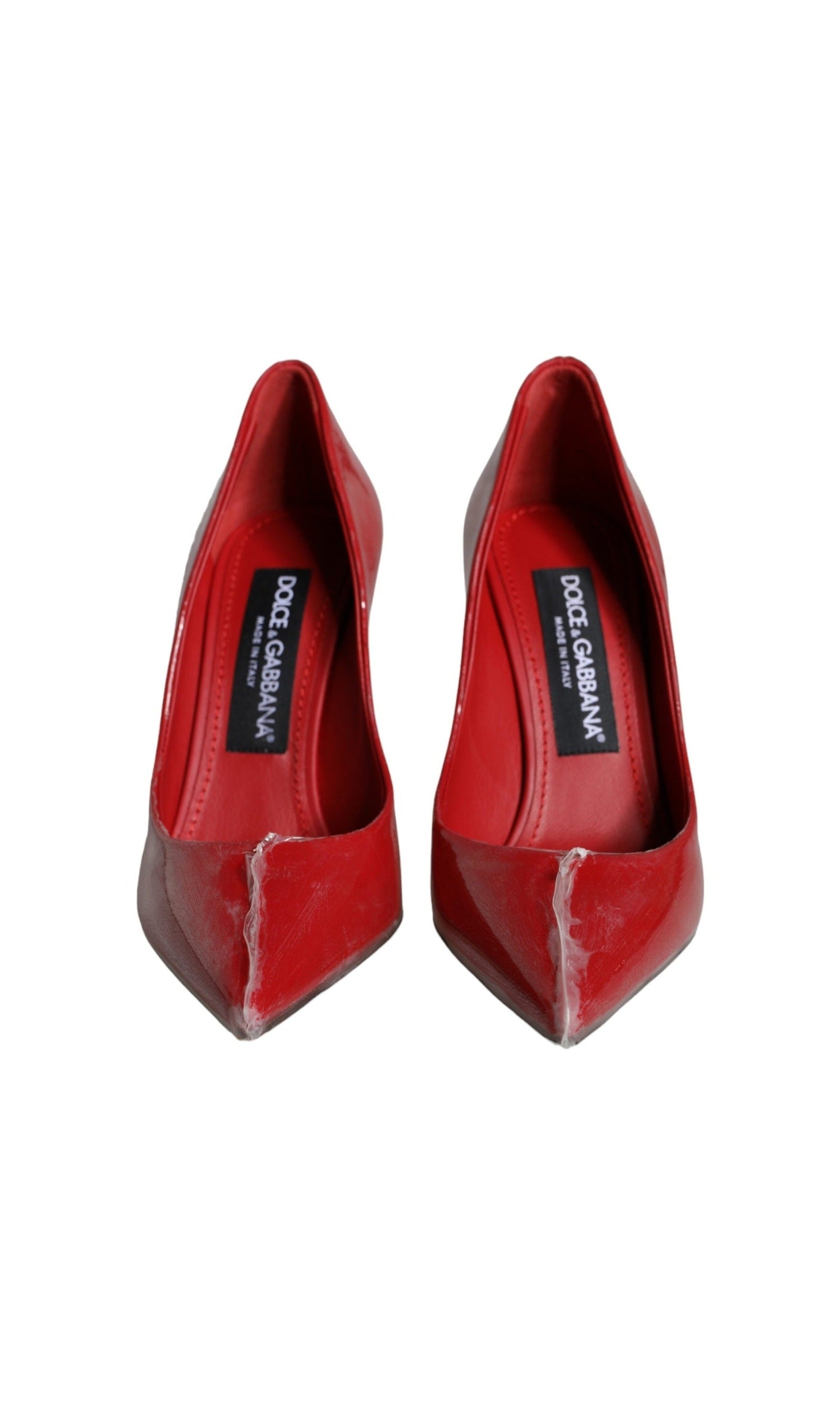 Dolce & Gabbana Red Patent Leather Faux Pearl Heels Pumps Shoes Glam Steals