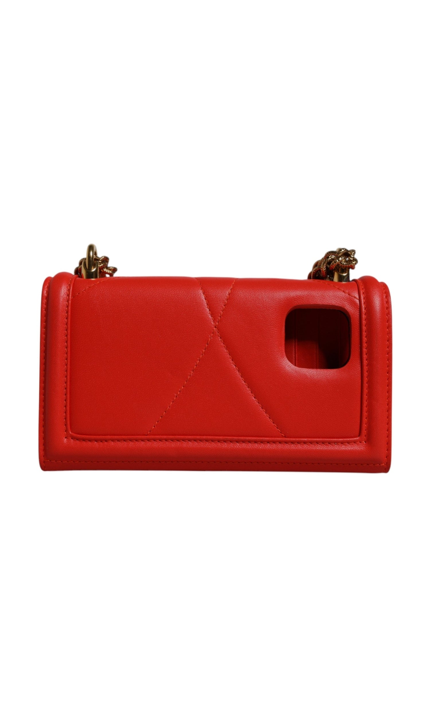 Dolce & Gabbana Red Quilted Devotion Crossbody Chain Phone Cover Bag Glam Steals