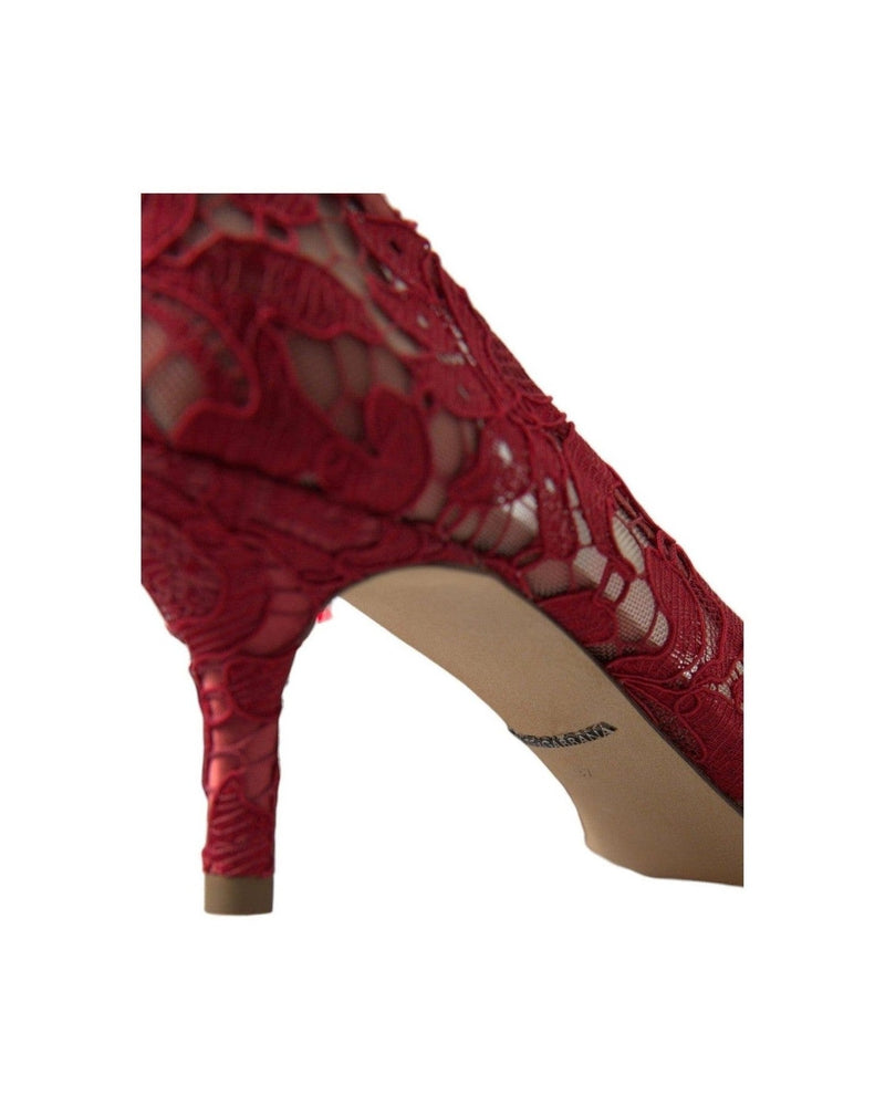 Dolce & Gabbana Radiant Lace Heels With Red Crystals Glam Steals