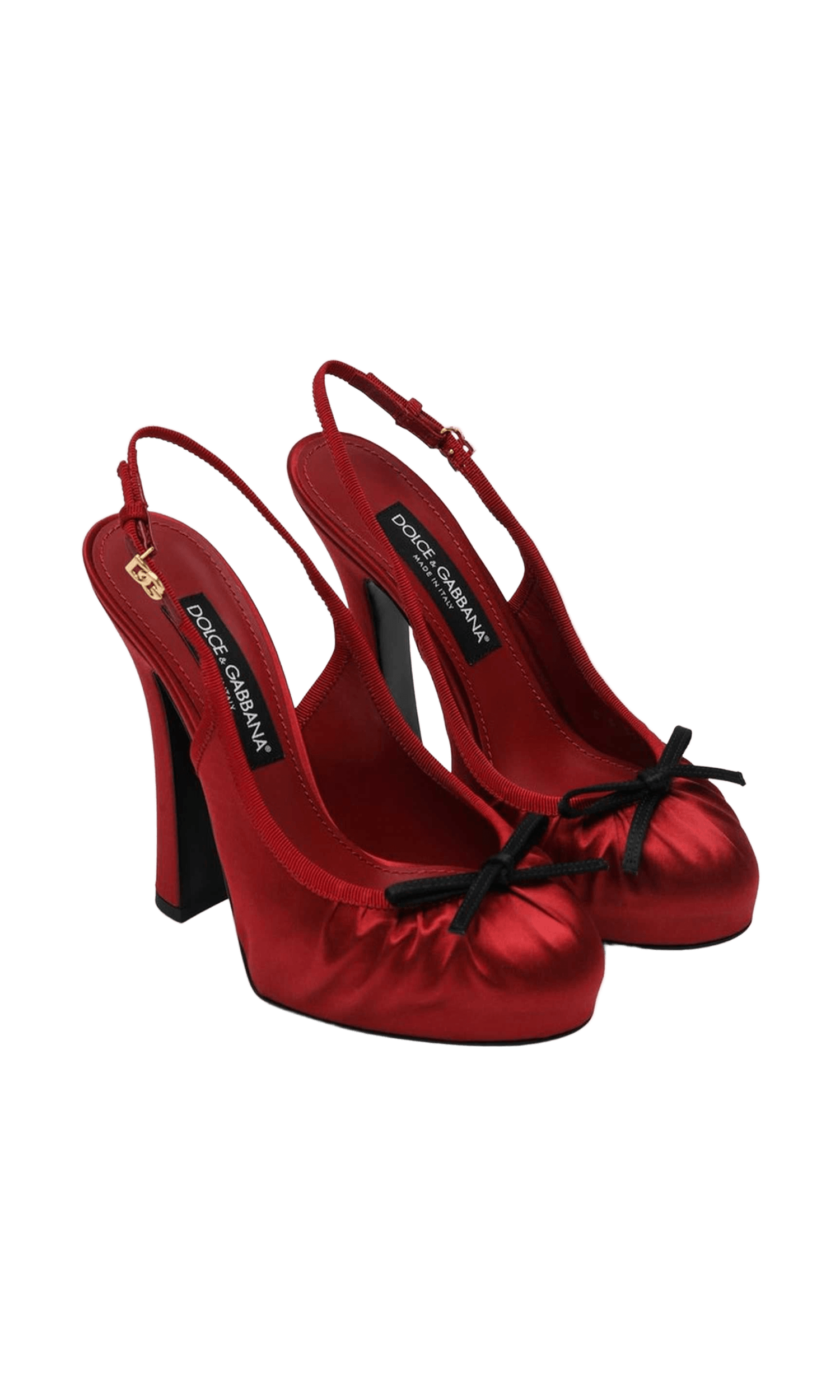 Dolce & Gabbana Red Satin Dolce&gabbana High Slingback Glam Steals