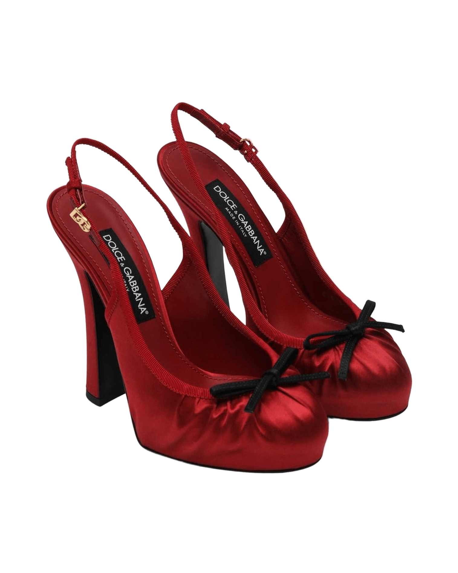 Dolce & Gabbana Red Satin Dolce&gabbana High Slingback Glam Steals