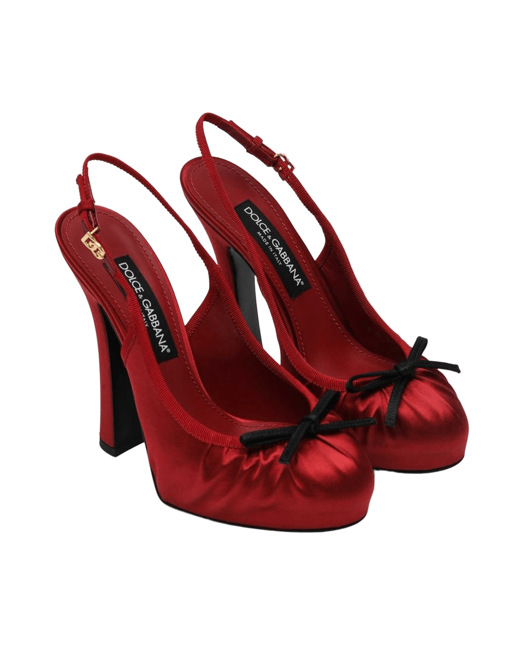 Dolce & Gabbana Red Satin Dolce&gabbana High Slingback Glam Steals