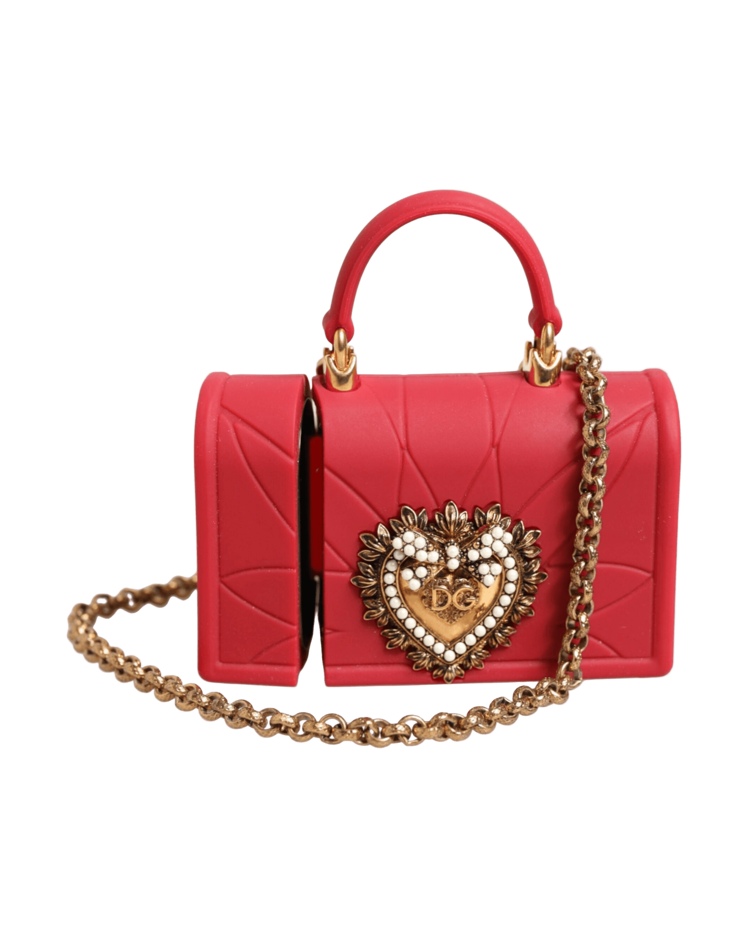 Dolce & Gabbana Red Silicone Devotion Heart Cover Bag Women Airpods Case Glam Steals