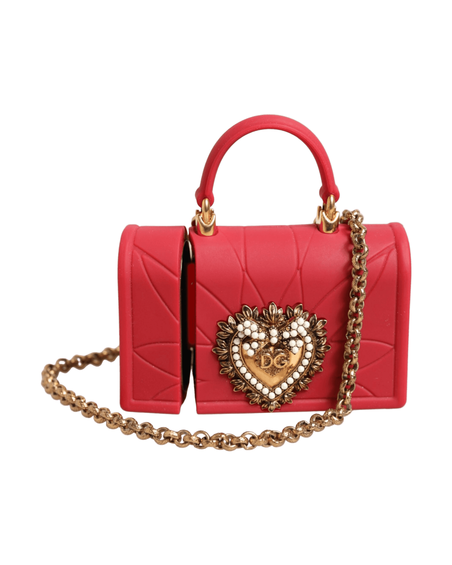 Dolce & Gabbana Red Silicone Devotion Heart Cover Bag Women Airpods Case Glam Steals