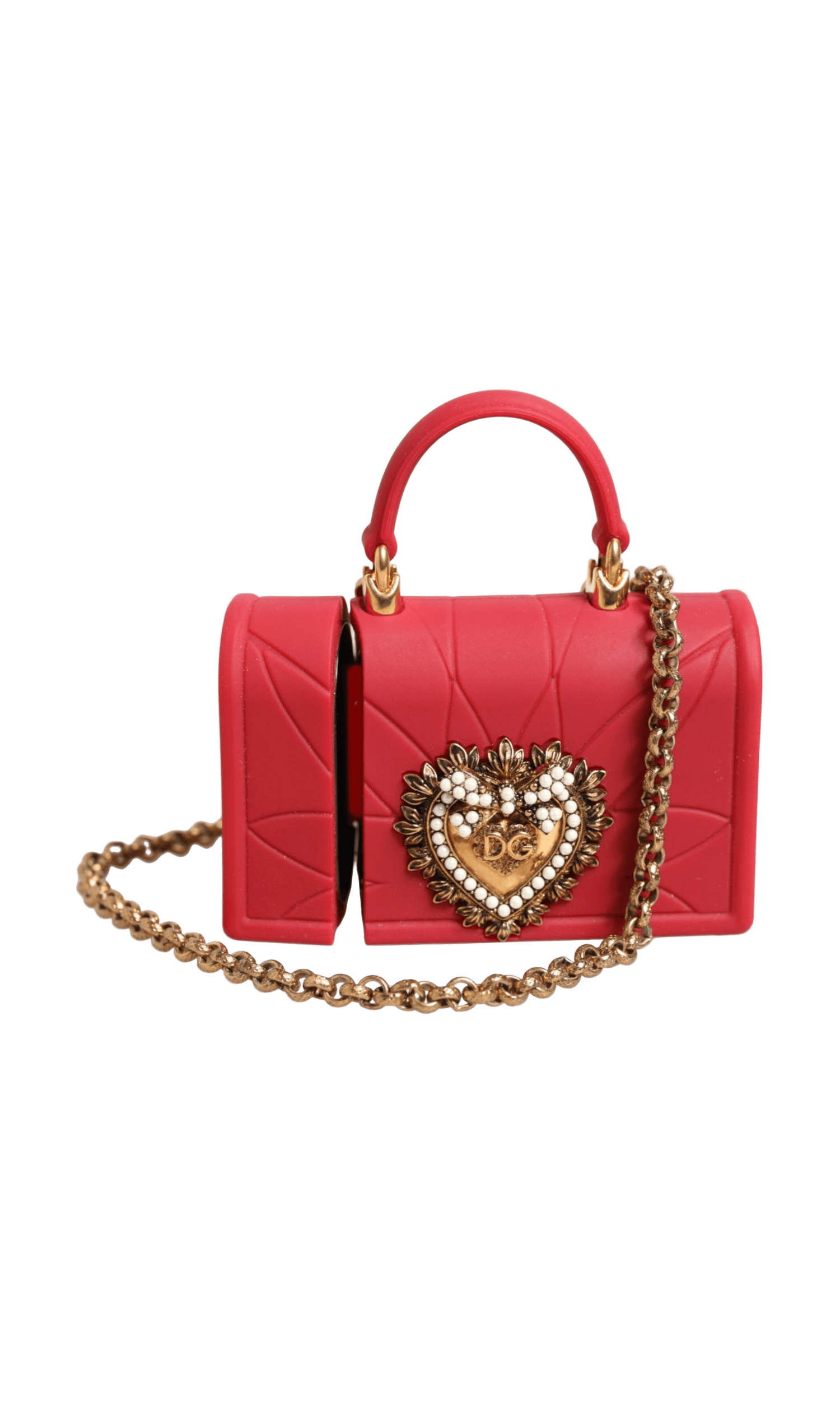 Dolce & Gabbana Red Silicone Devotion Heart Cover Bag Women Airpods Case Glam Steals