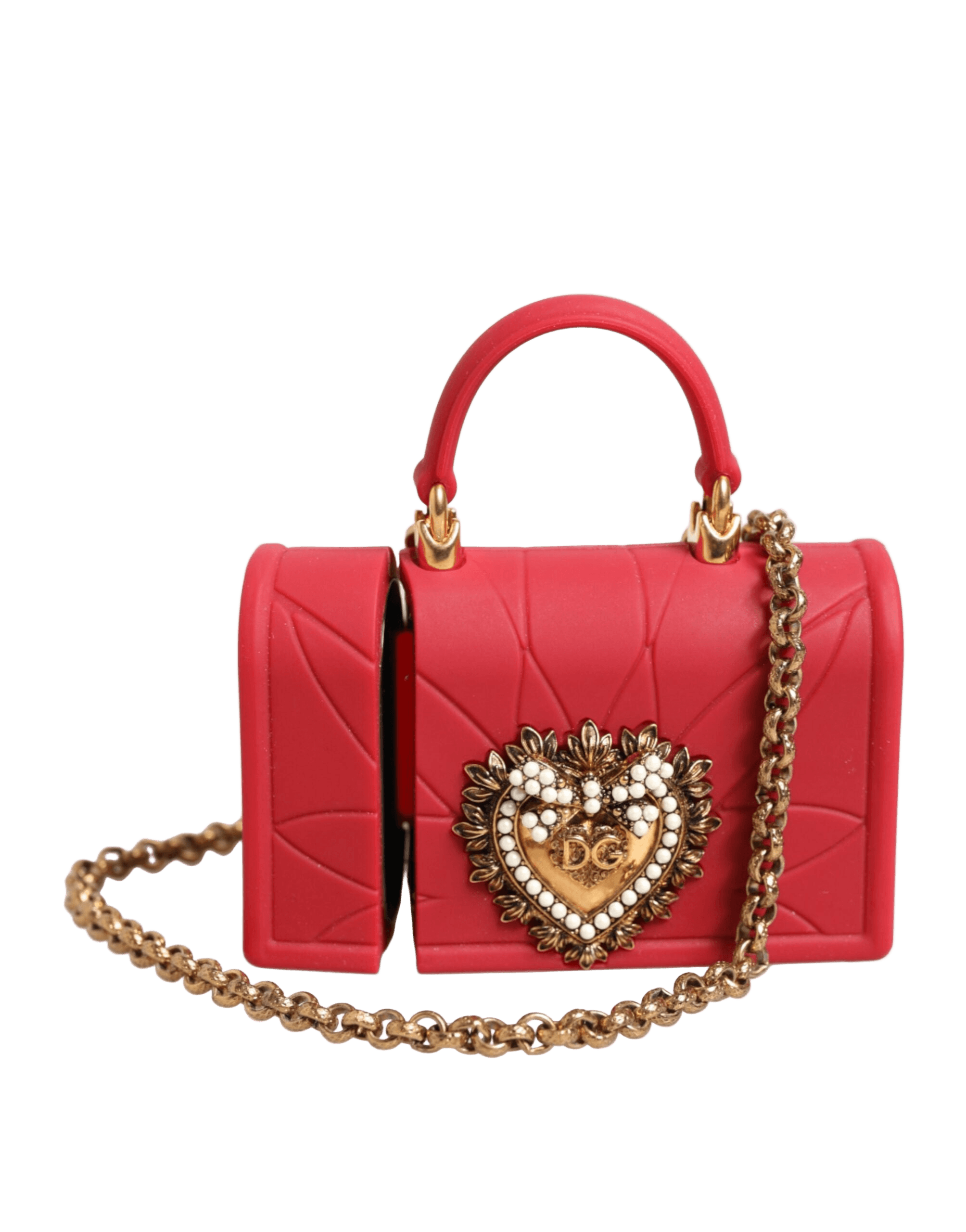 Dolce & Gabbana Red Silicone Devotion Heart Cover Bag Women Airpods Case Glam Steals