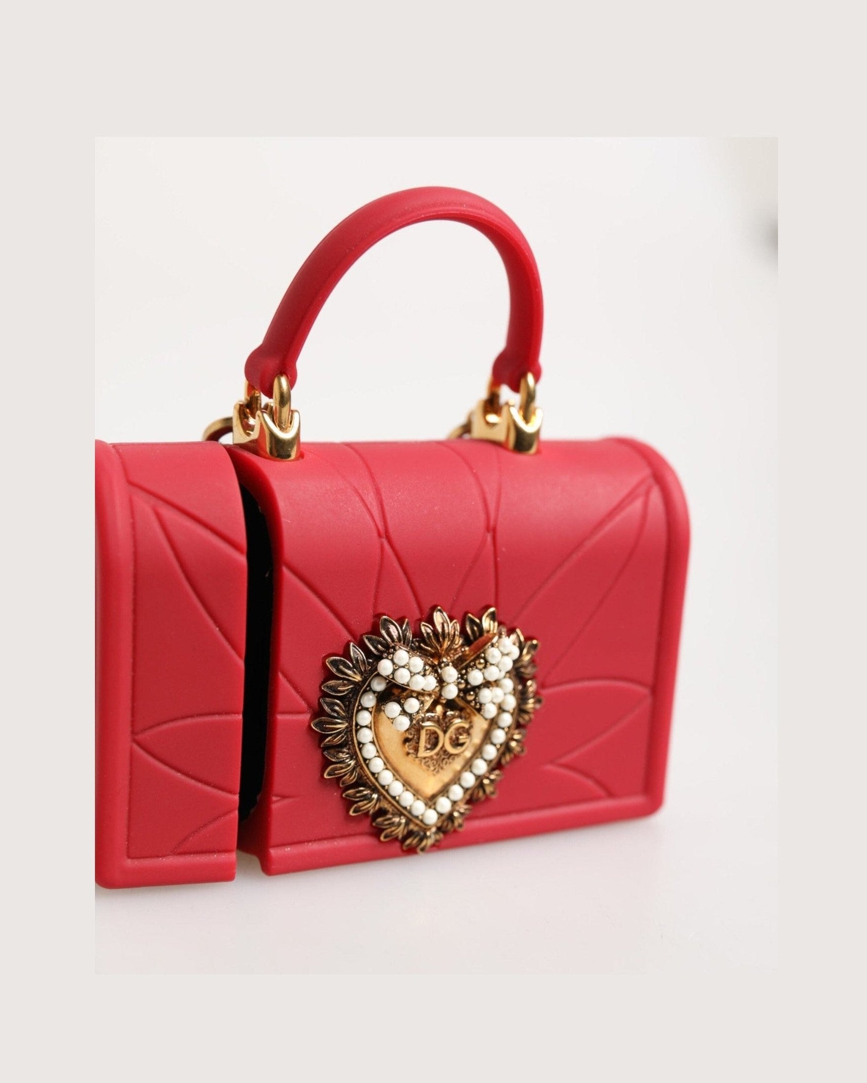 Dolce & Gabbana Red Silicone Devotion Heart Cover Bag Women Airpods Case Glam Steals