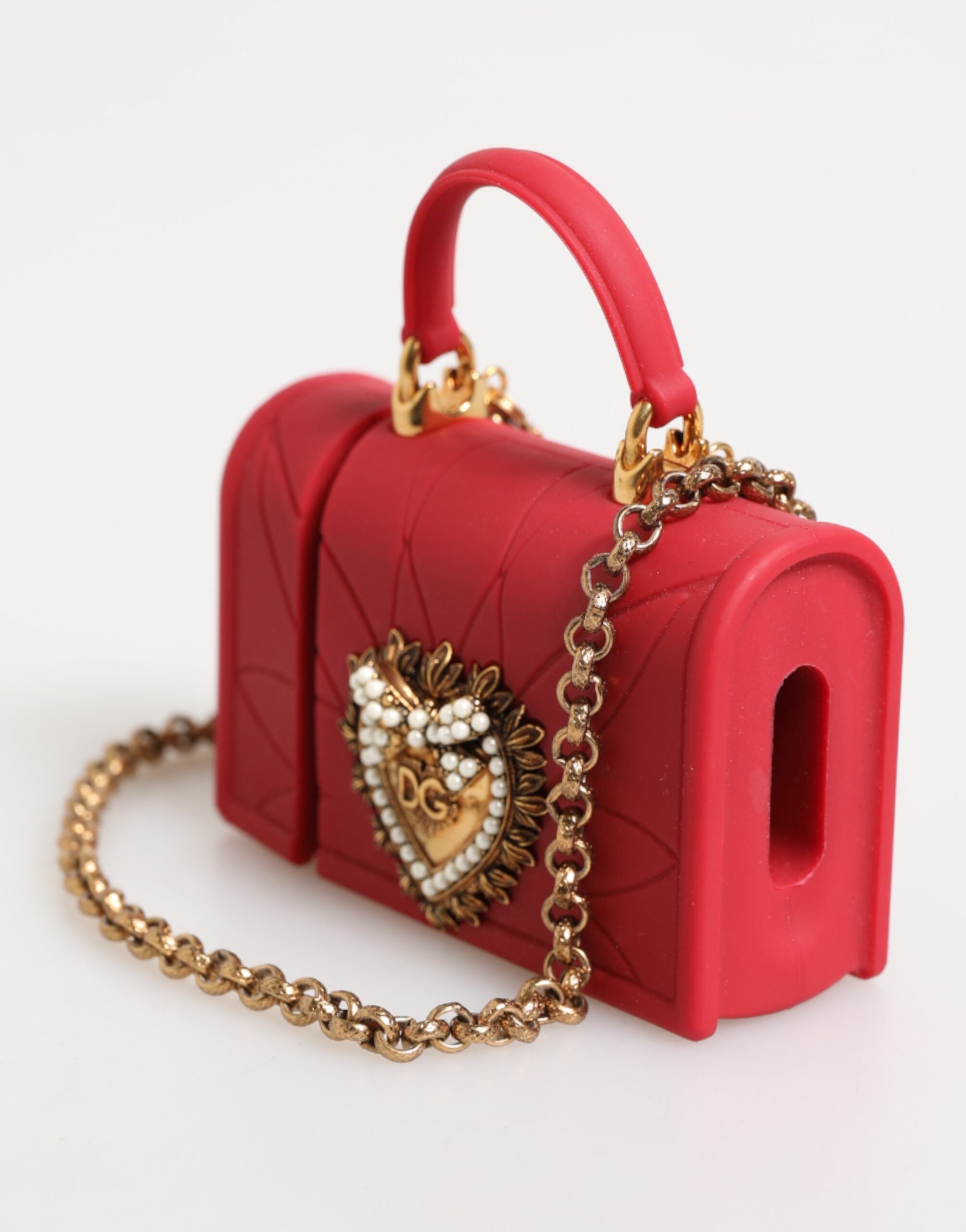 Dolce & Gabbana Red Silicone Devotion Heart Cover Bag Women Airpods Case Glam Steals