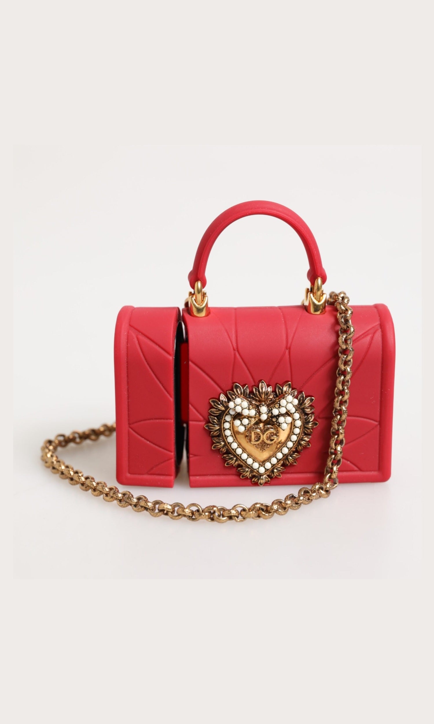 Dolce & Gabbana Red Silicone Devotion Heart Cover Bag Women Airpods Case Glam Steals