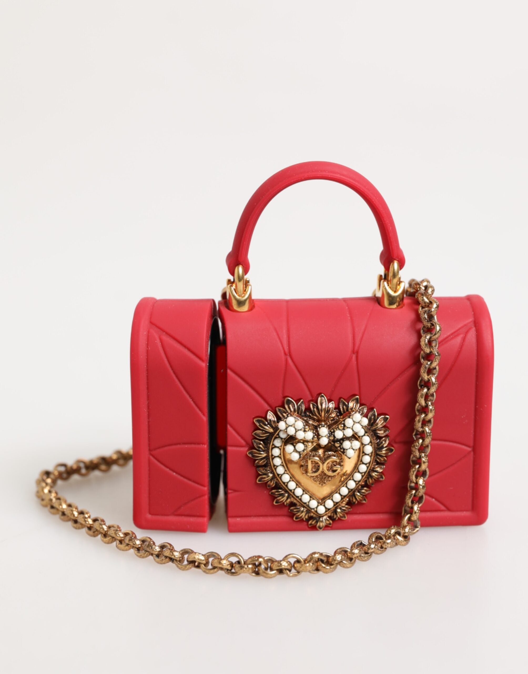 Dolce & Gabbana Red Silicone Devotion Heart Cover Bag Women Airpods Case Glam Steals