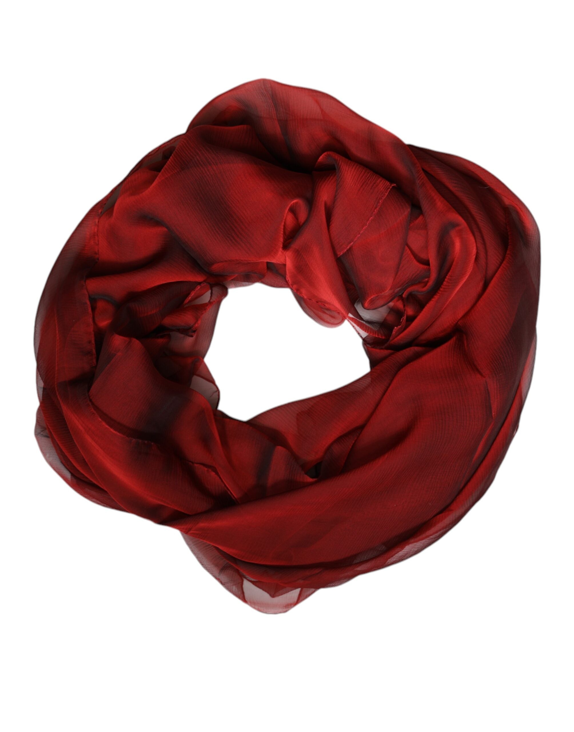 Dolce & Gabbana Red Silk Rectangle Women Wrap Shawl Scarf Glam Steals