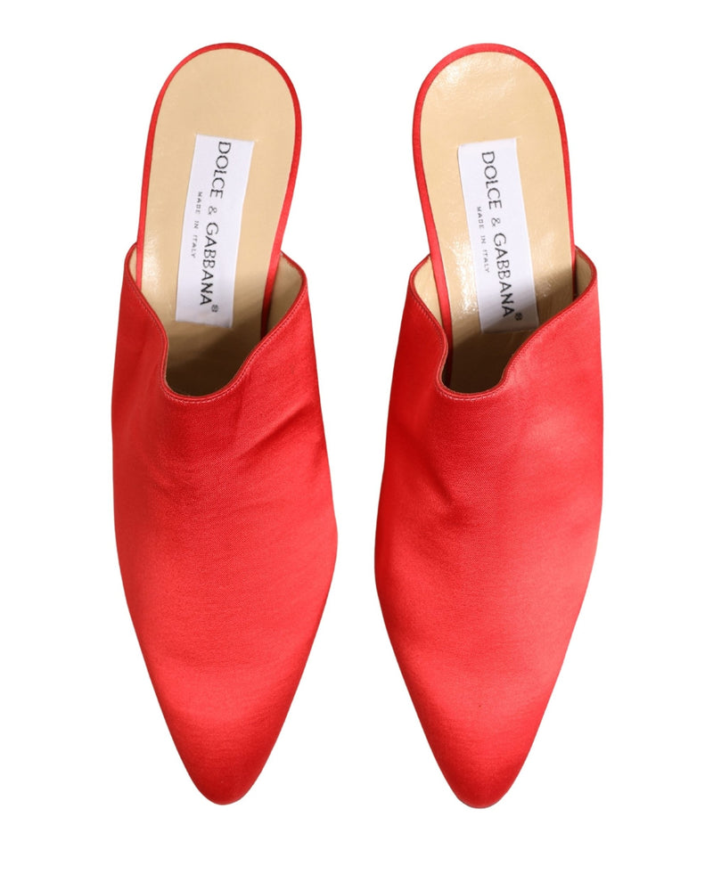 Dolce & Gabbana Red Suede Heel Mule Shoes Glam Steals