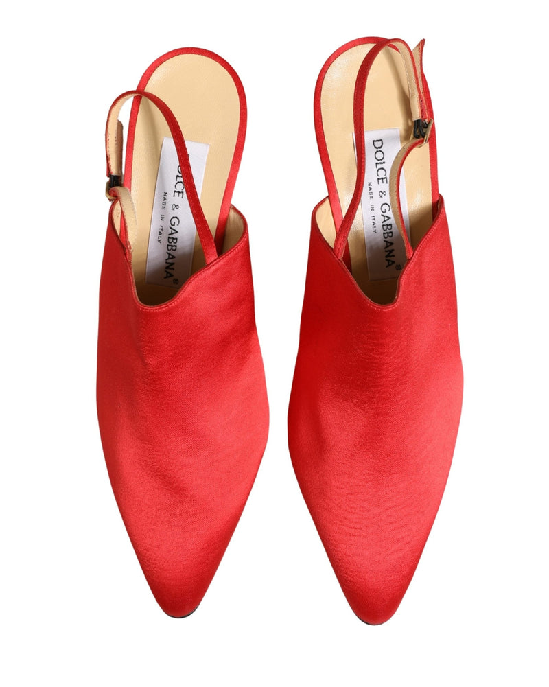 Dolce & Gabbana Red Suede Heel Slingback Shoes Glam Steals