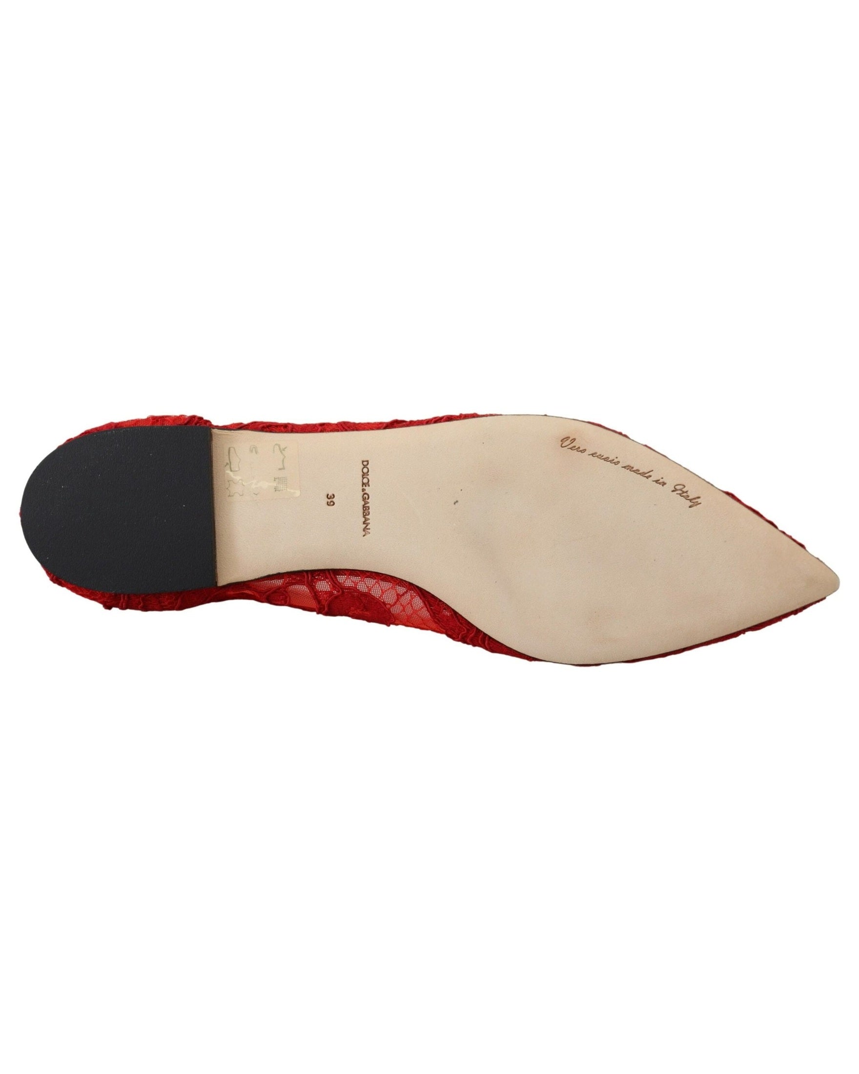 Dolce & Gabbana Red Taormina Crystals Loafers Flats Flats