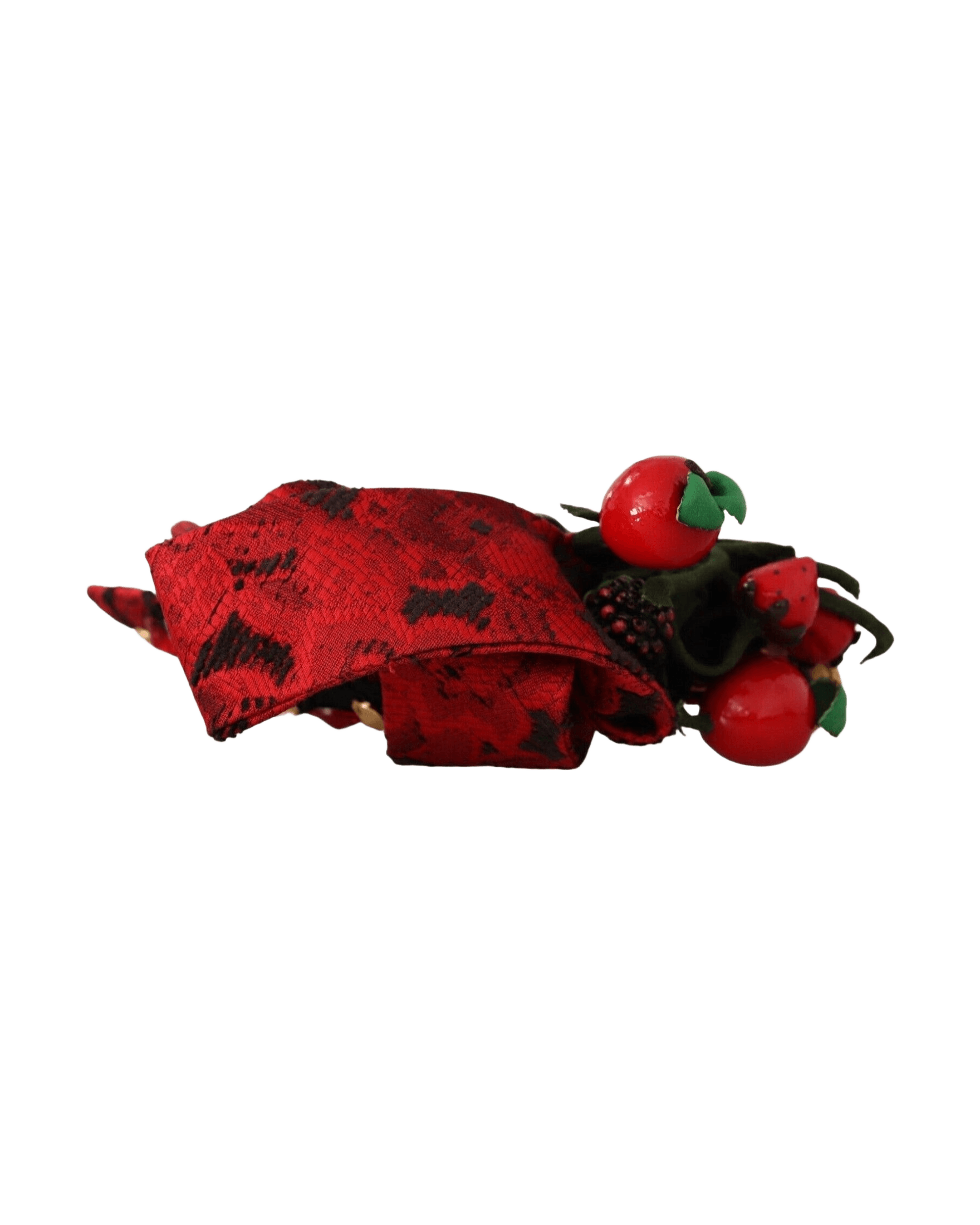 Dolce & Gabbana Red Tiara Berry Fruit Crystal Bow Hair Diadem Headband Glam Steals