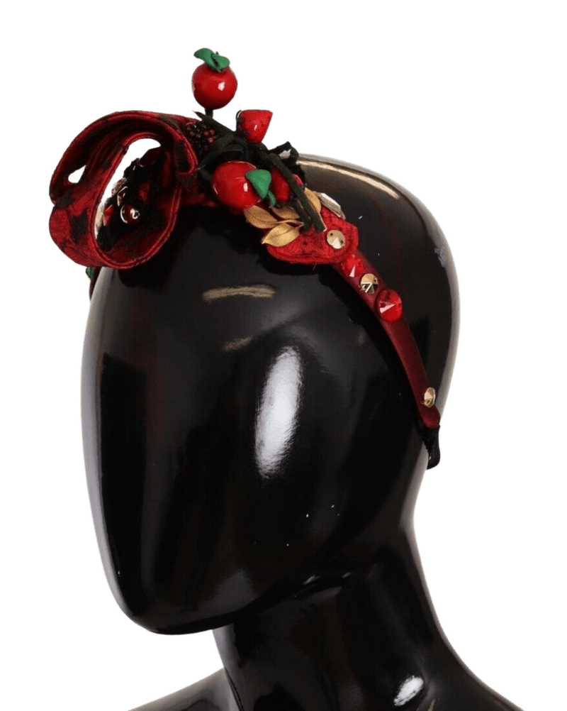 Dolce & Red Gabbana Tiara Berry Fruit Crystal Bow Hair Diadem Headband Glam Steals
