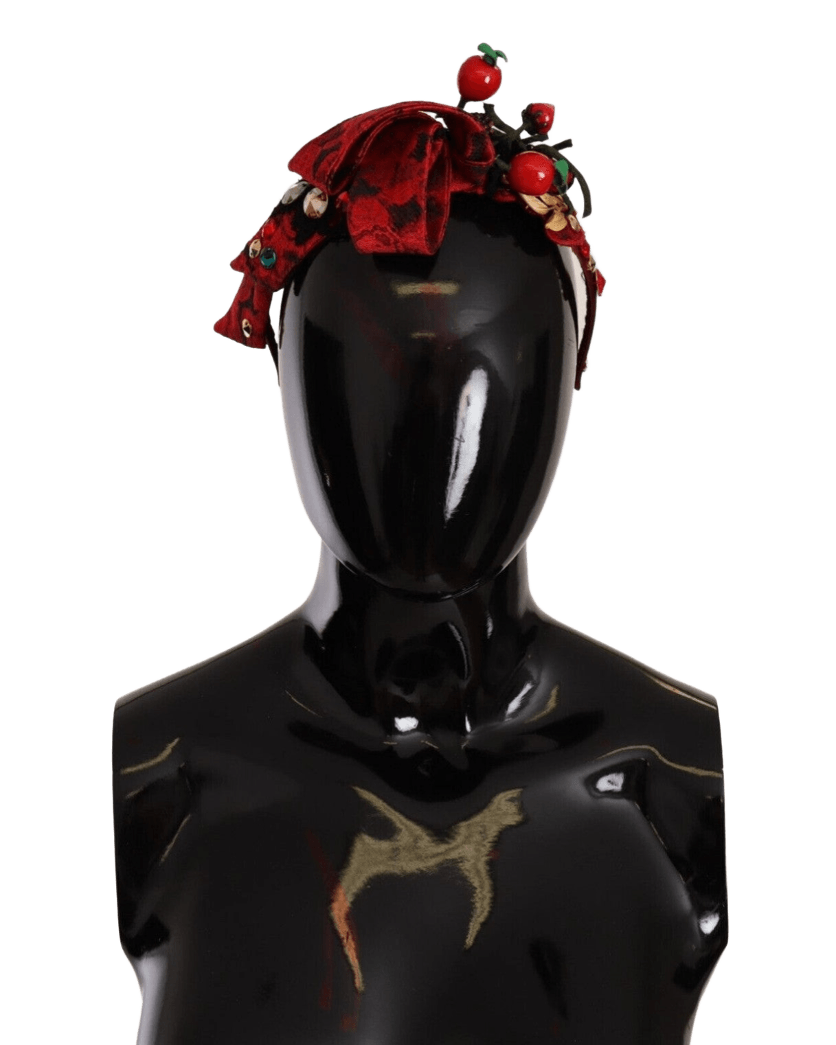 Dolce & Gabbana Red Tiara Berry Fruit Crystal Bow Hair Diadem Headband Glam Steals