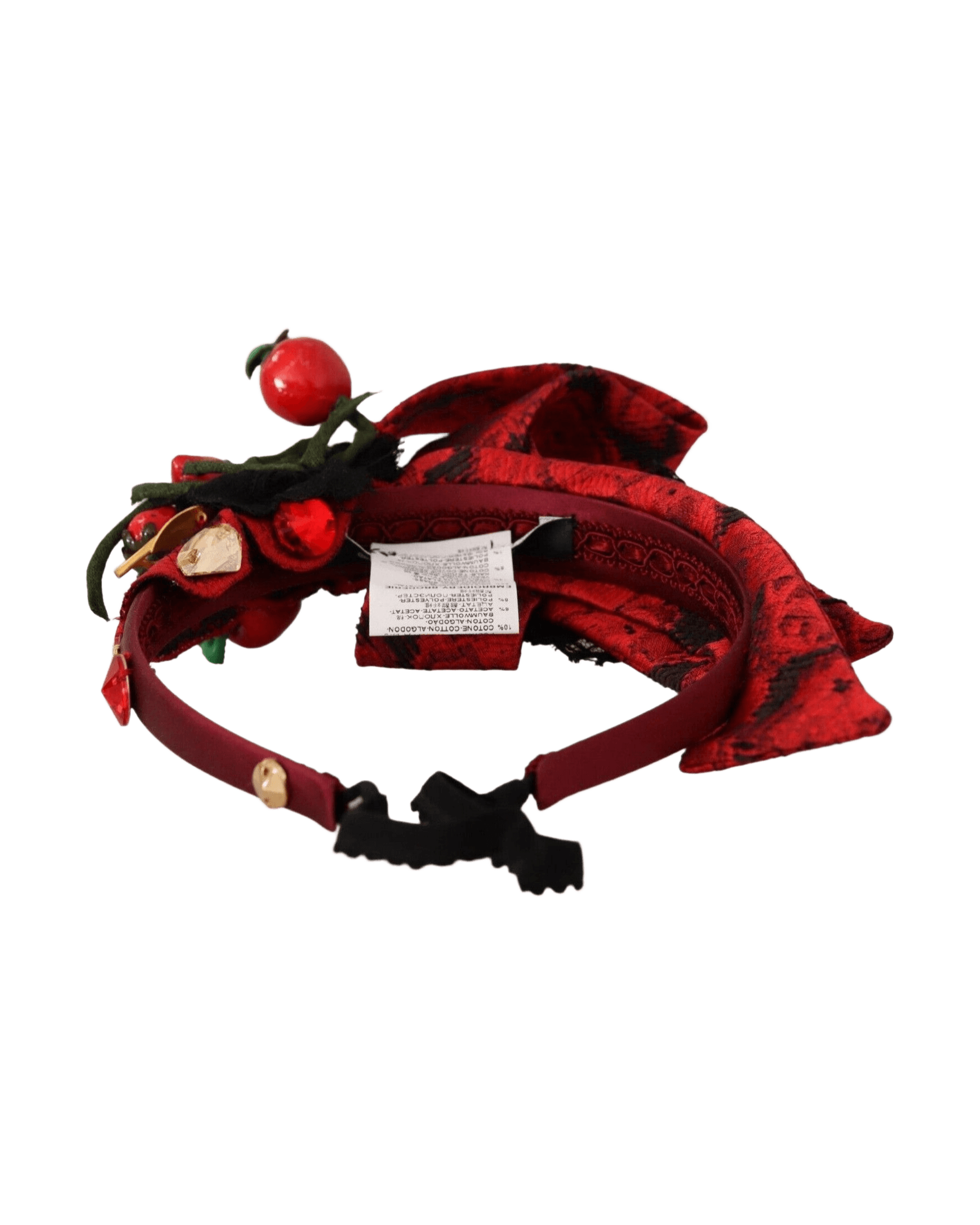 Dolce & Gabbana Red Tiara Berry Fruit Crystal Bow Hair Diadem Headband Glam Steals