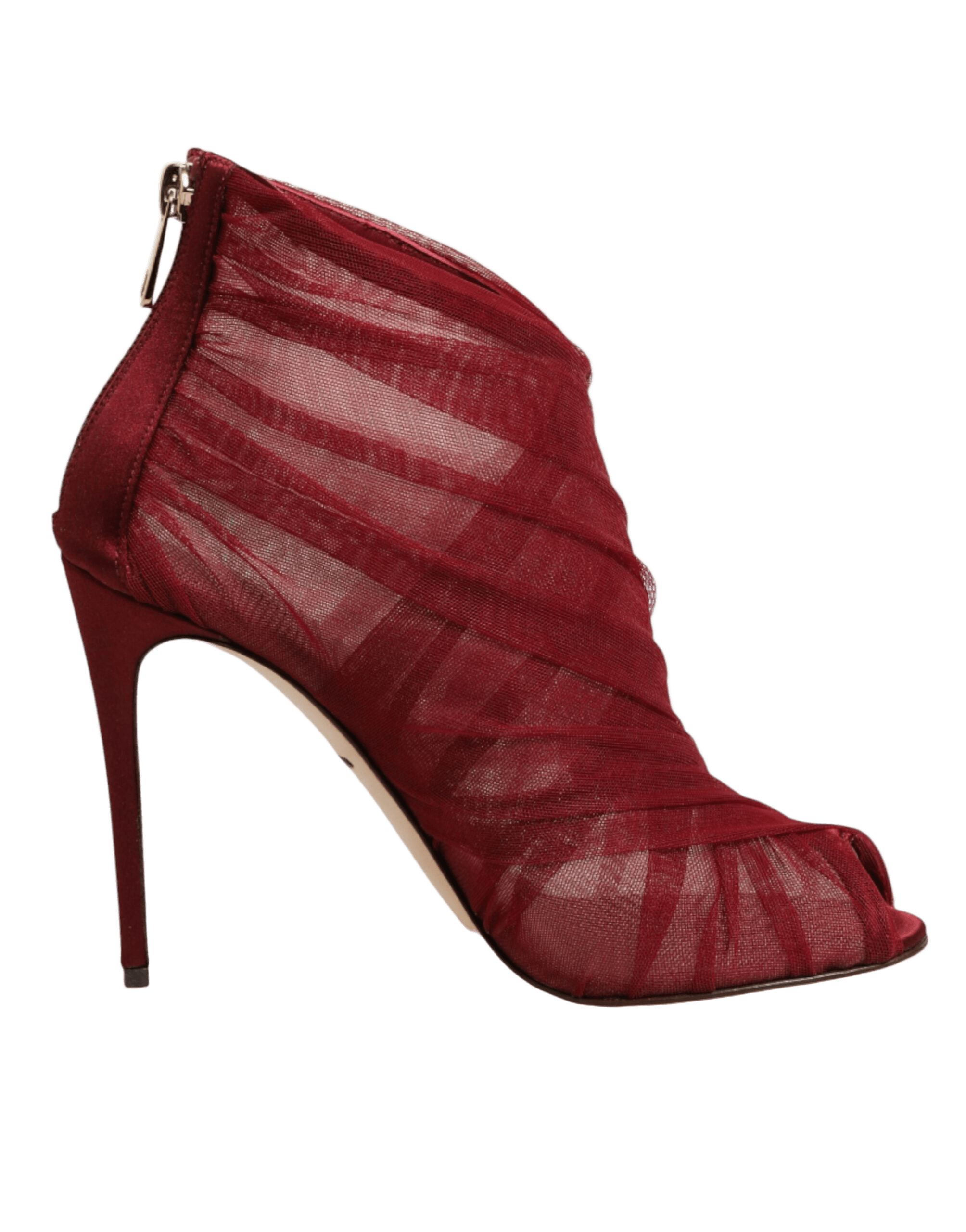Dolce & Gabbana Red Tulle Ankle Boots Stiletto Heels Shoes Glam Steals