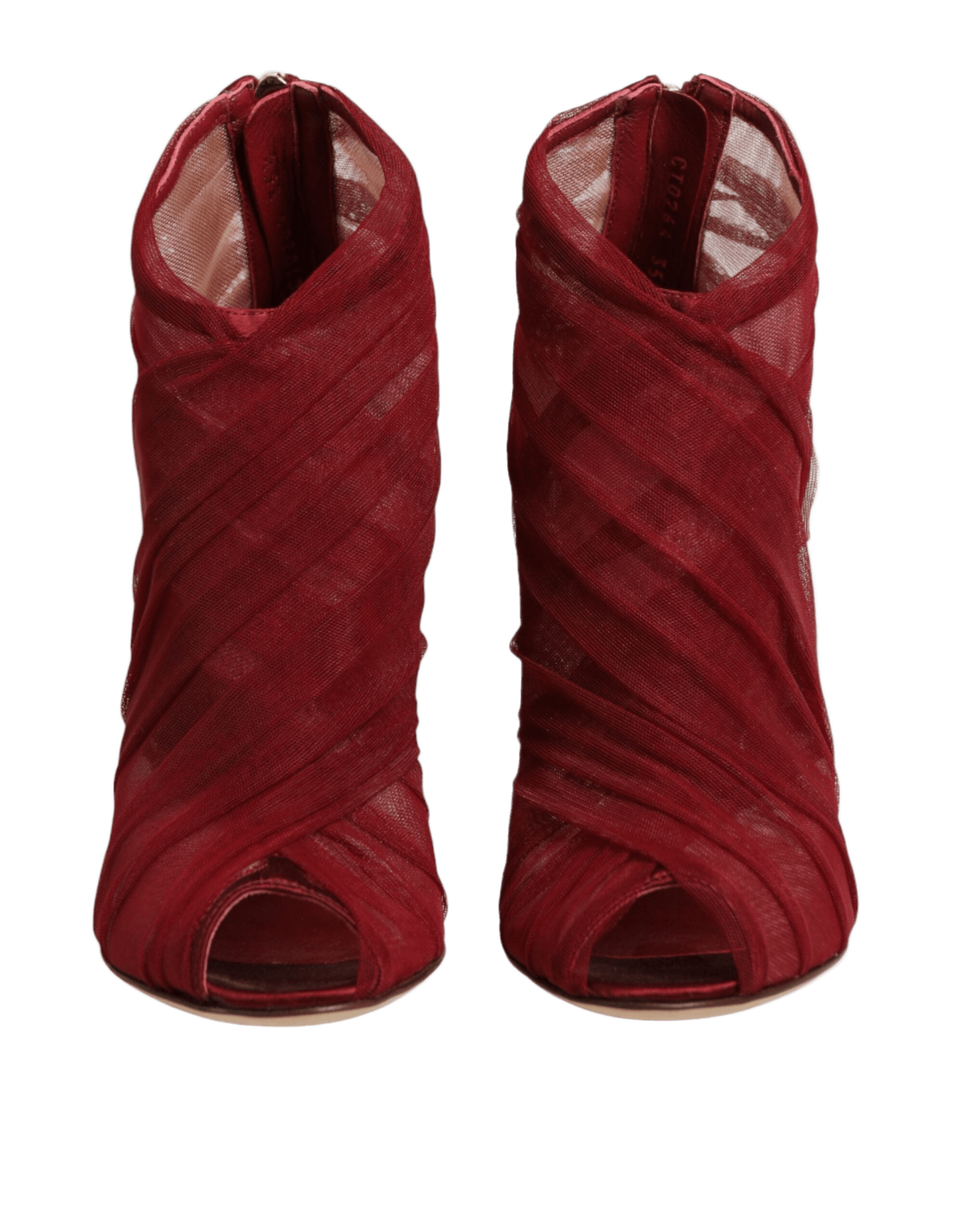 Dolce & Gabbana Red Tulle Ankle Boots Stiletto Heels Shoes Glam Steals
