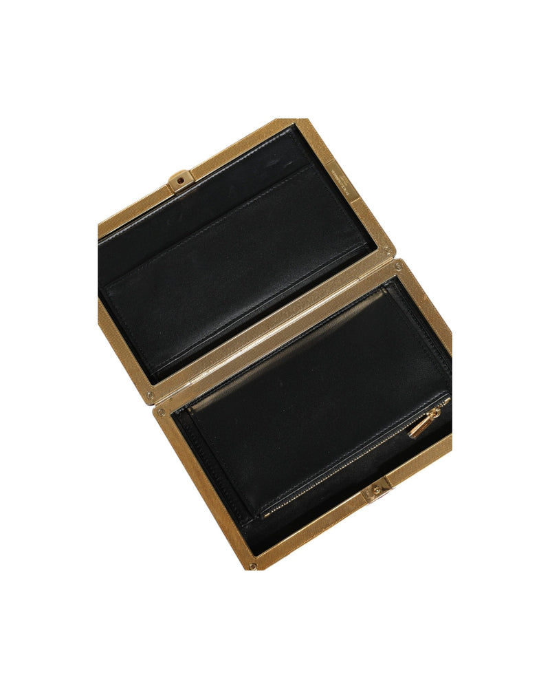 Dolce & Gabbana Velvet Frame Clutch Evening Party Purse Red Gold Bag Glam Steals