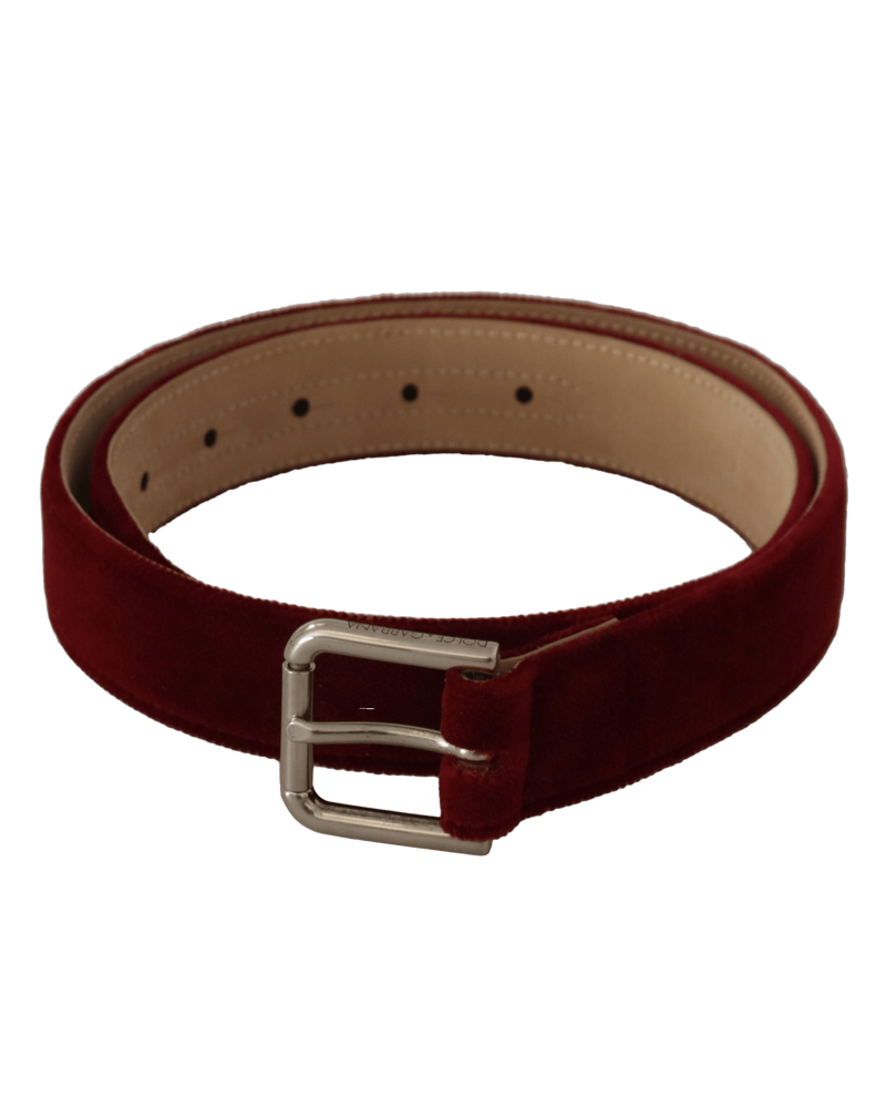 Dolce & Red Gabbana Velvet Logo Engraved Metal Buckle Belt Glam Steals