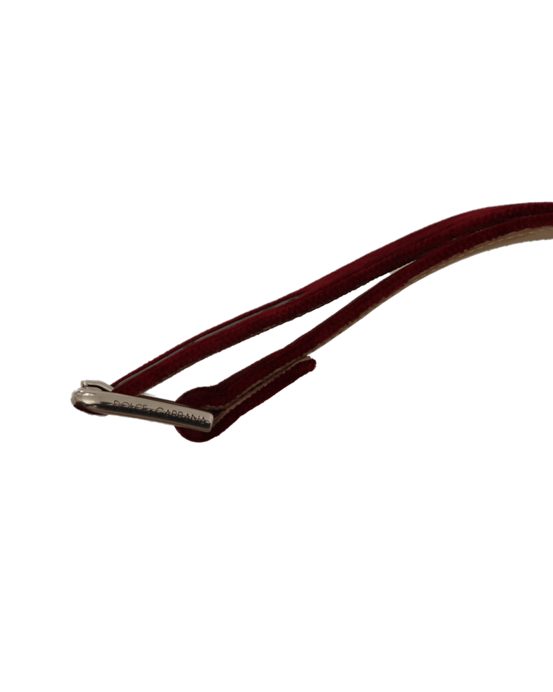 Dolce & Red Gabbana Velvet Logo Engraved Metal Buckle Belt Glam Steals