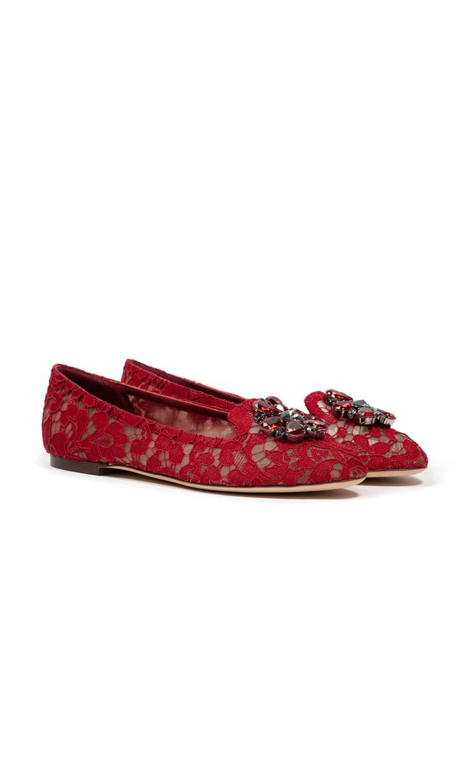 Dolce & Gabbana Red Viscose Flat Shoe Glam Steals