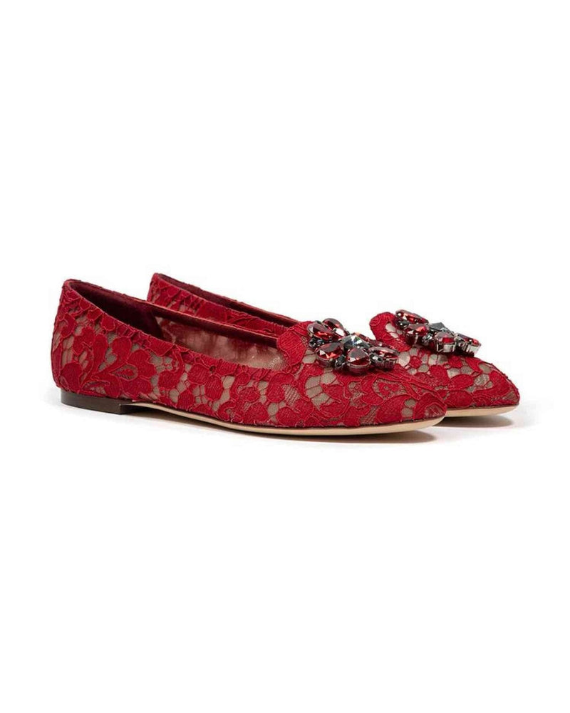 Dolce & Gabbana Red Viscose Flat Shoe Glam Steals