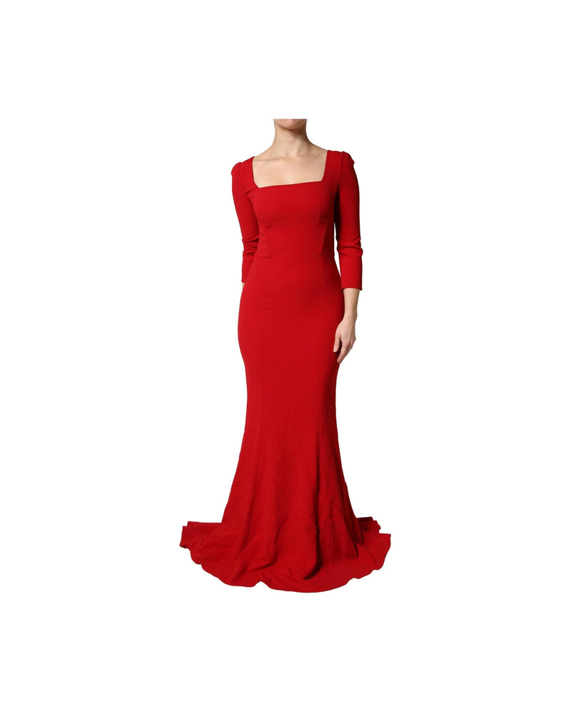 Dolce & Gabbana Red Viscose Sheath Bodycon Mermaid Dress Glam Steals