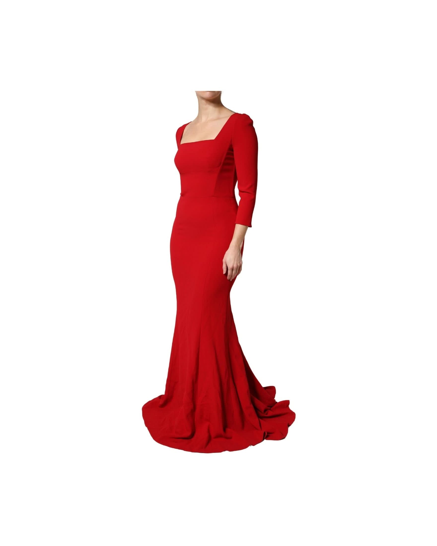 Dolce & Gabbana Red Viscose Sheath Bodycon Mermaid Dress 