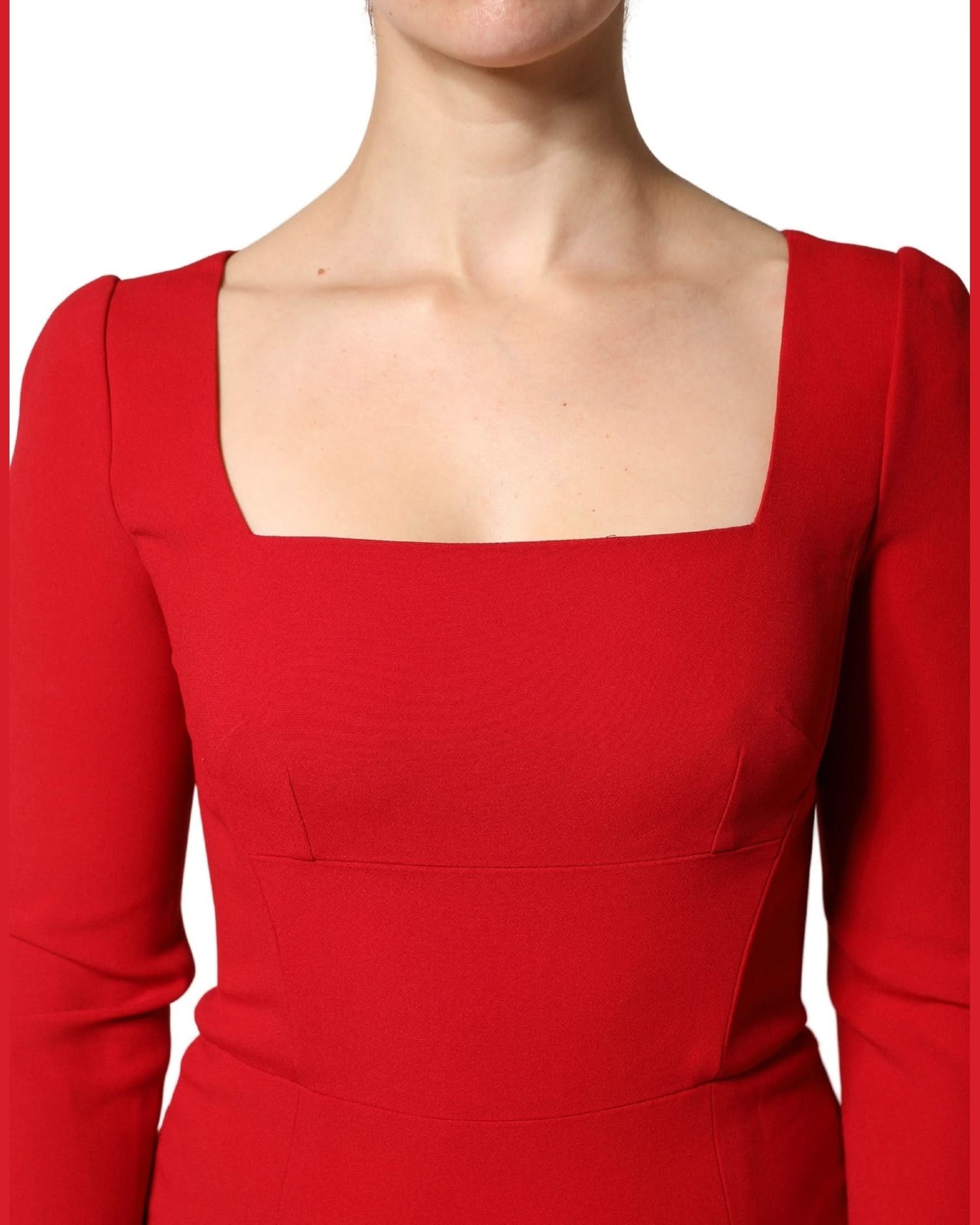 Dolce & Gabbana Red Viscose Sheath Bodycon Mermaid Dress 