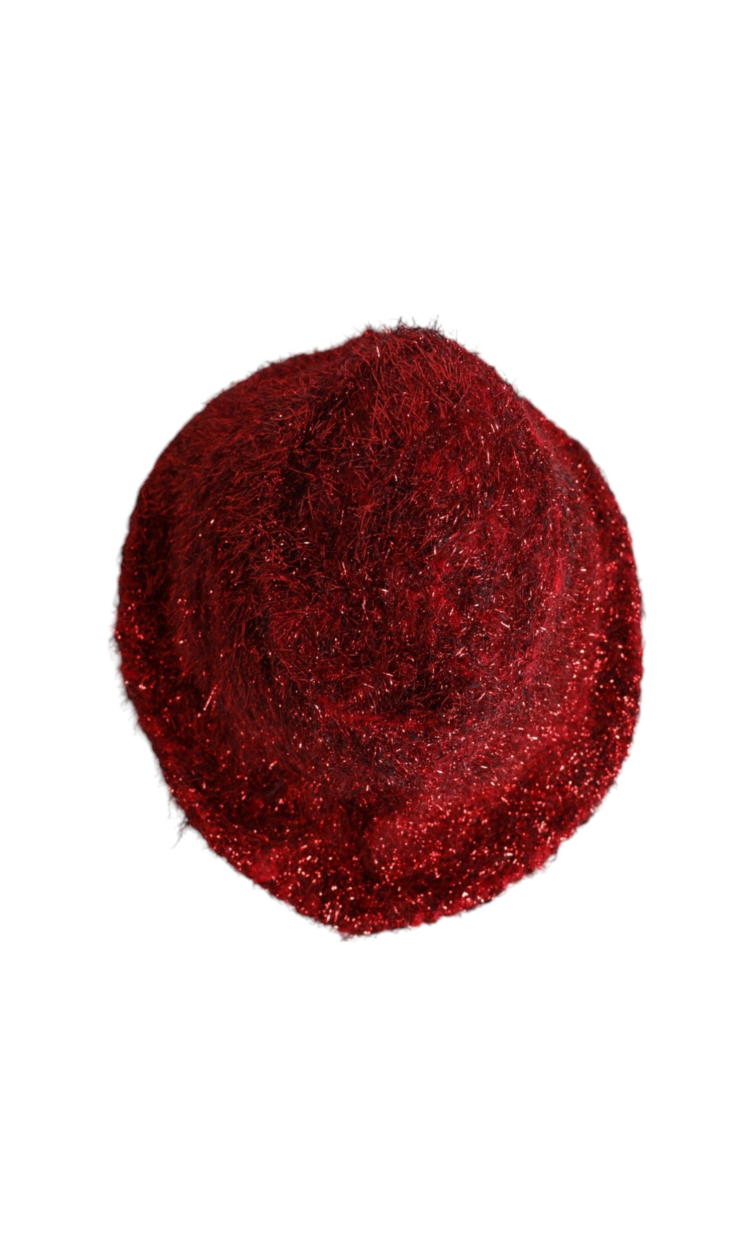 Dolce & Gabbana Red Viscose Tinsel Wide Brim Bucket Hat Glam Steals