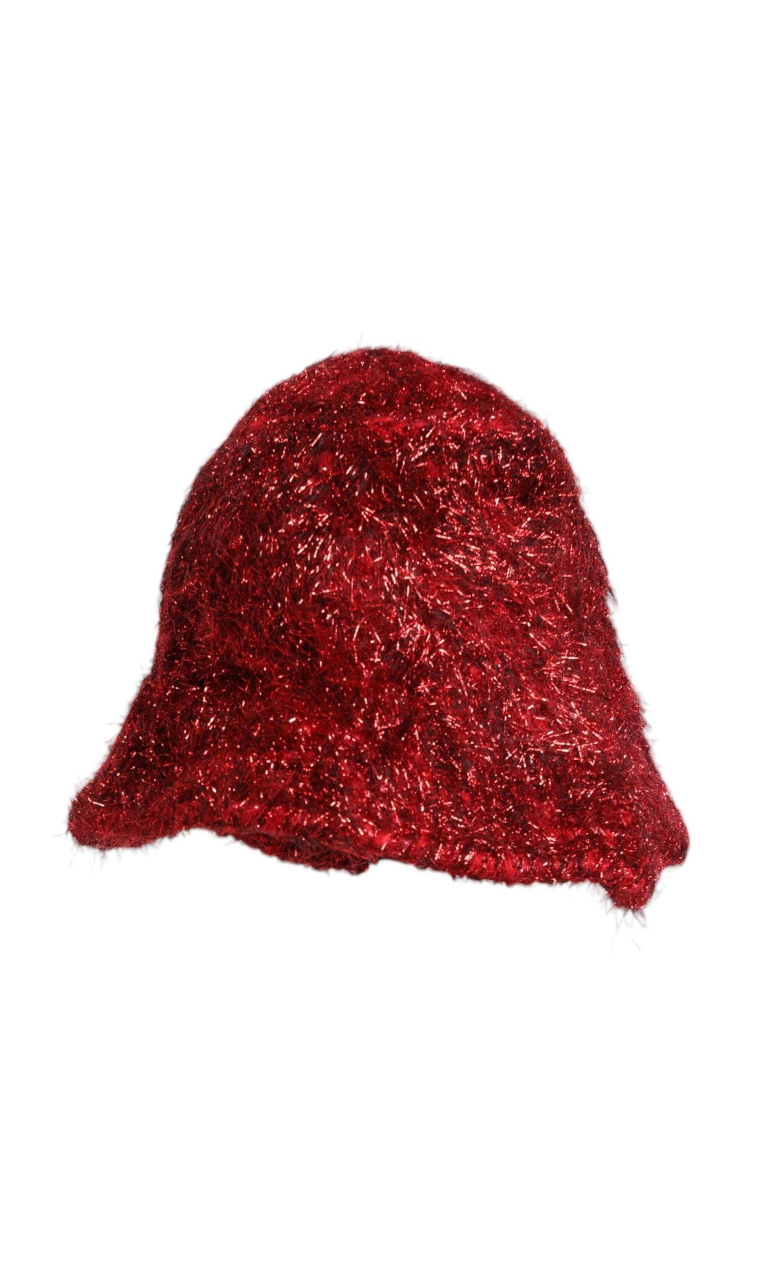 Dolce & Gabbana Red Viscose Tinsel Wide Brim Bucket Hat Glam Steals