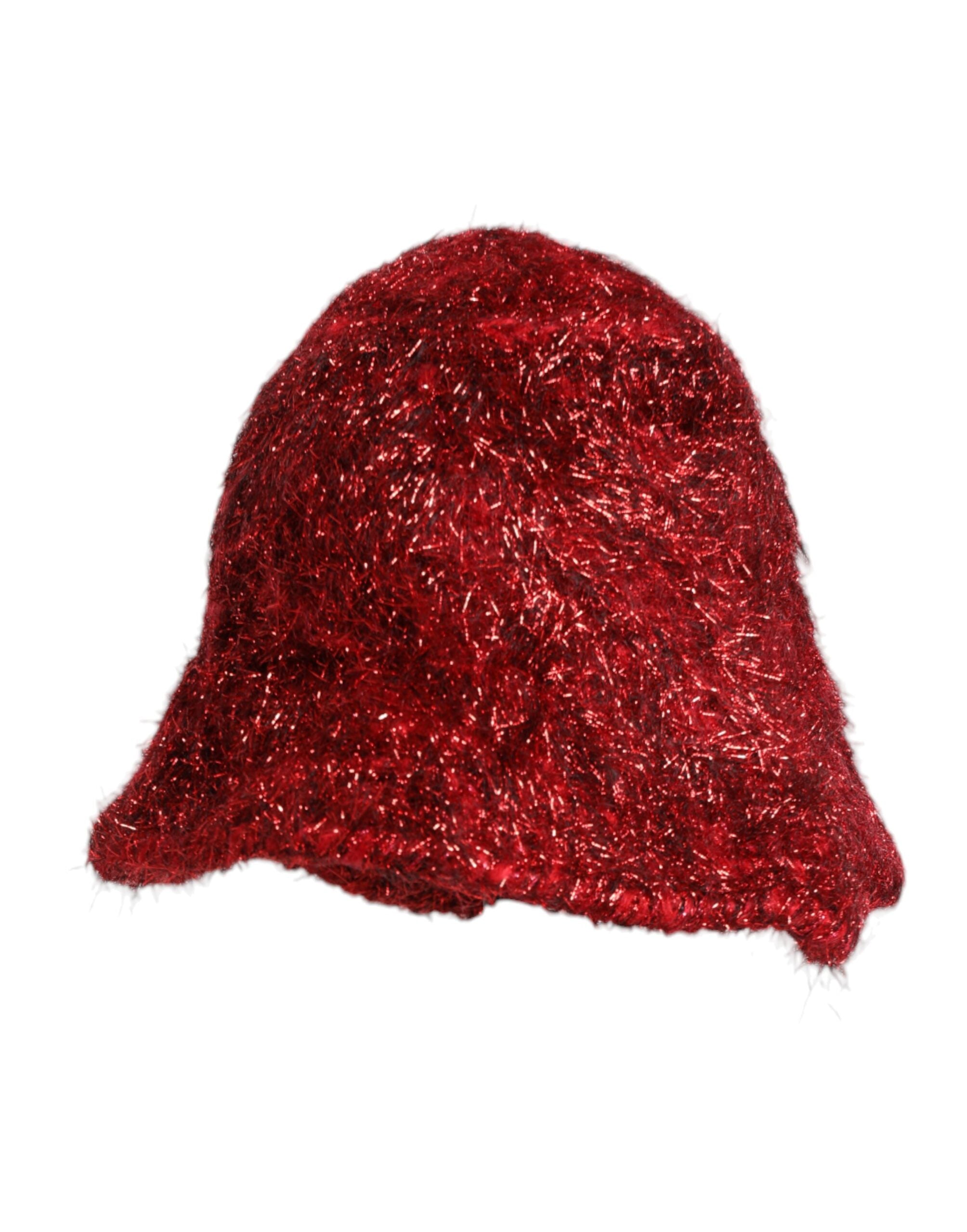 Dolce & Gabbana Red Viscose Tinsel Wide Brim Bucket Hat Glam Steals
