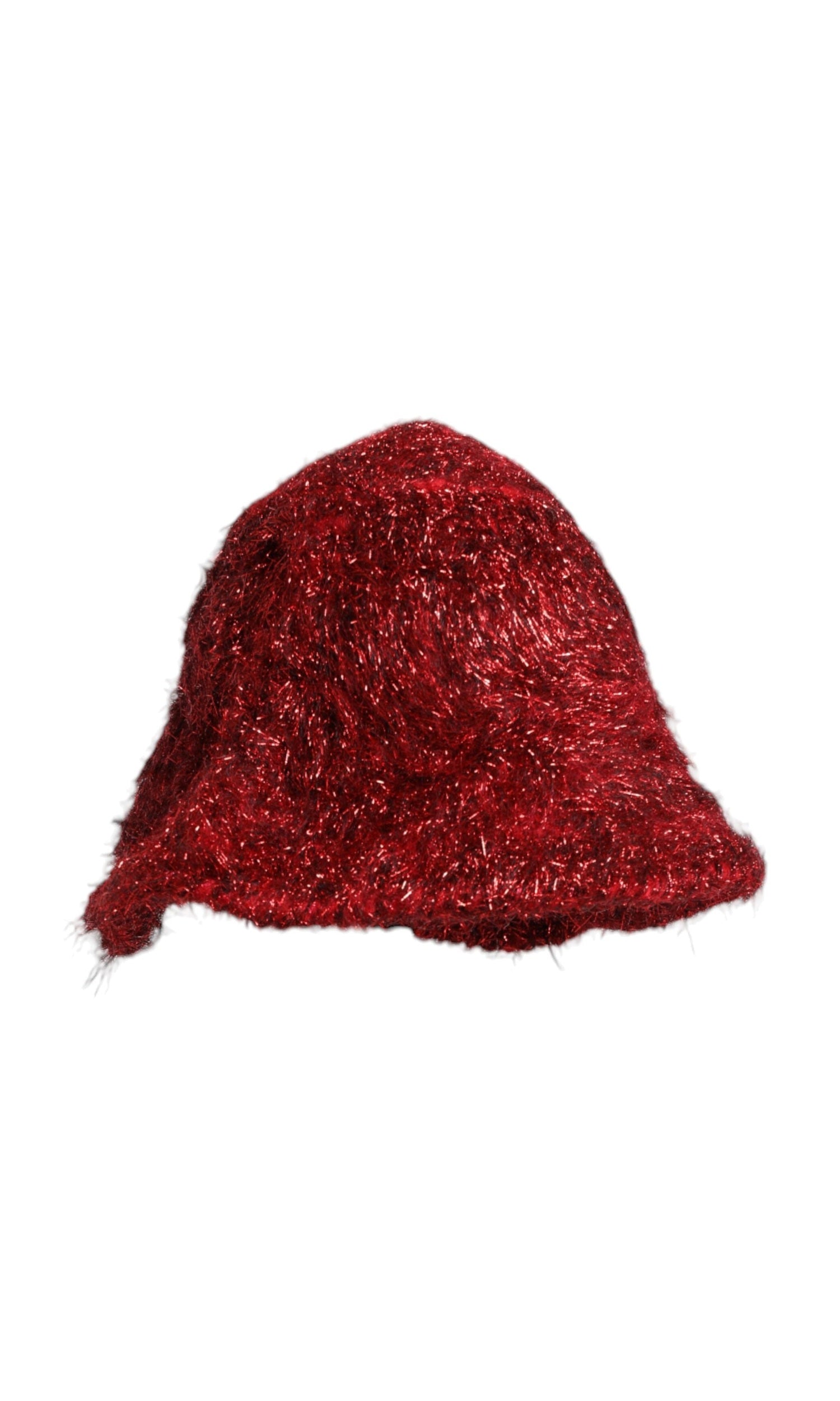 Dolce & Gabbana Red Viscose Tinsel Wide Brim Bucket Hat Glam Steals