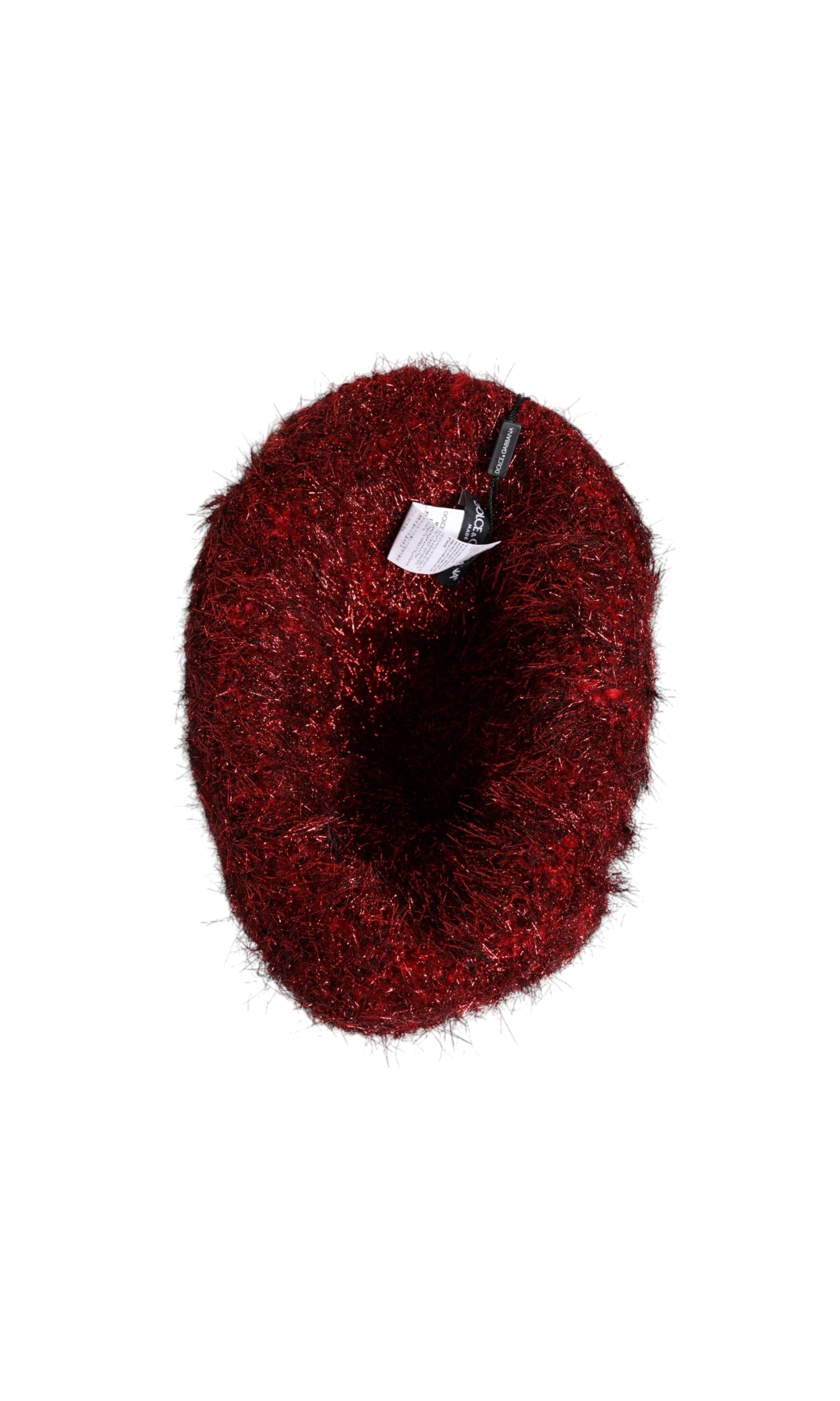 Dolce & Gabbana Red Viscose Tinsel Wide Brim Bucket Hat Glam Steals