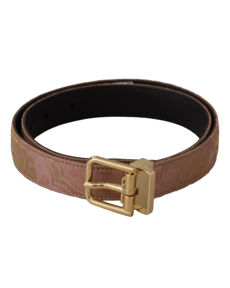 Dolce & Gold Gabbana Rose Leather Logo Engraved Metal Buckle Belt Glam Steals