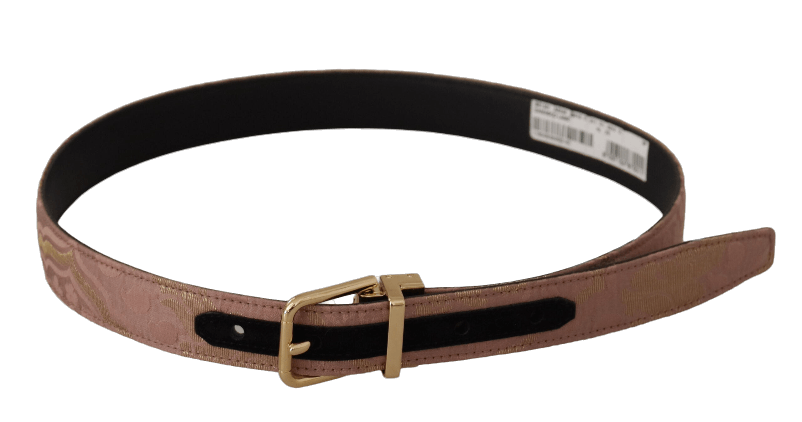 Dolce & Gabbana Rose Gold Leather Logo Engraved Metal Buckle Belt Glam Steals