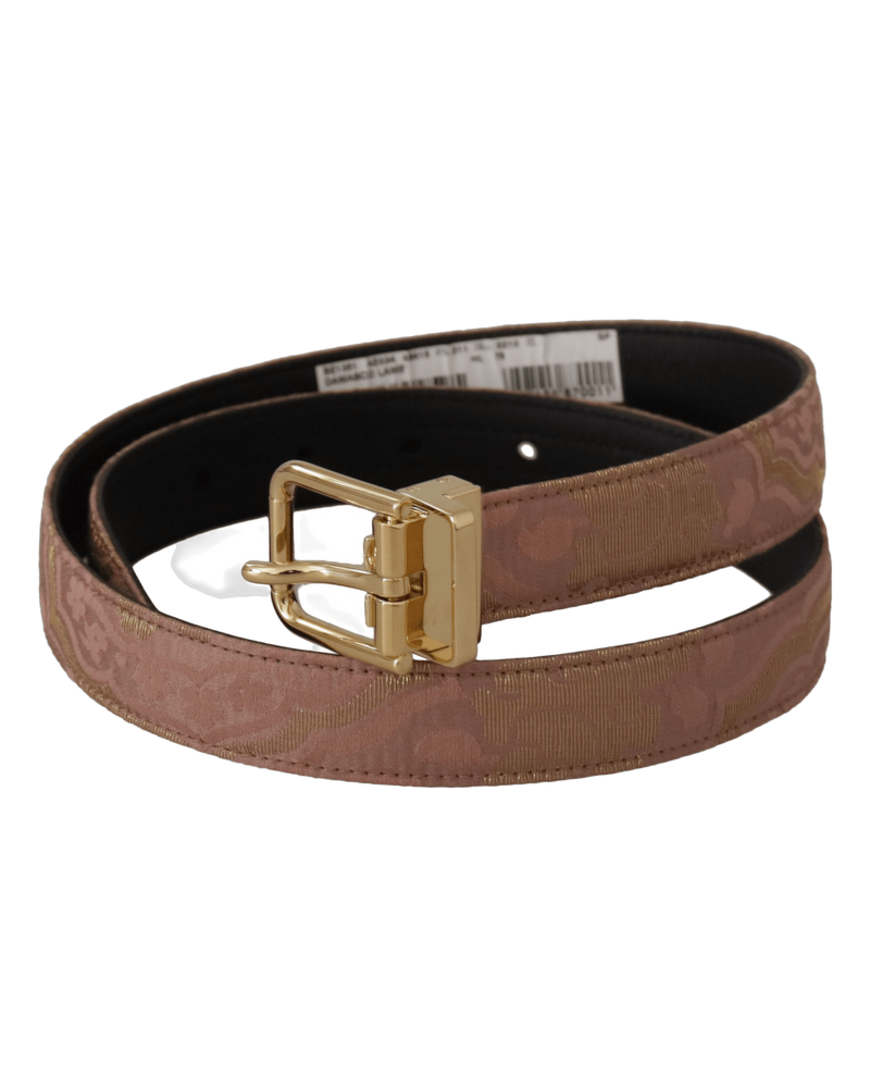 Dolce & Gold Gabbana Rose Leather Logo Engraved Metal Buckle Belt Glam Steals