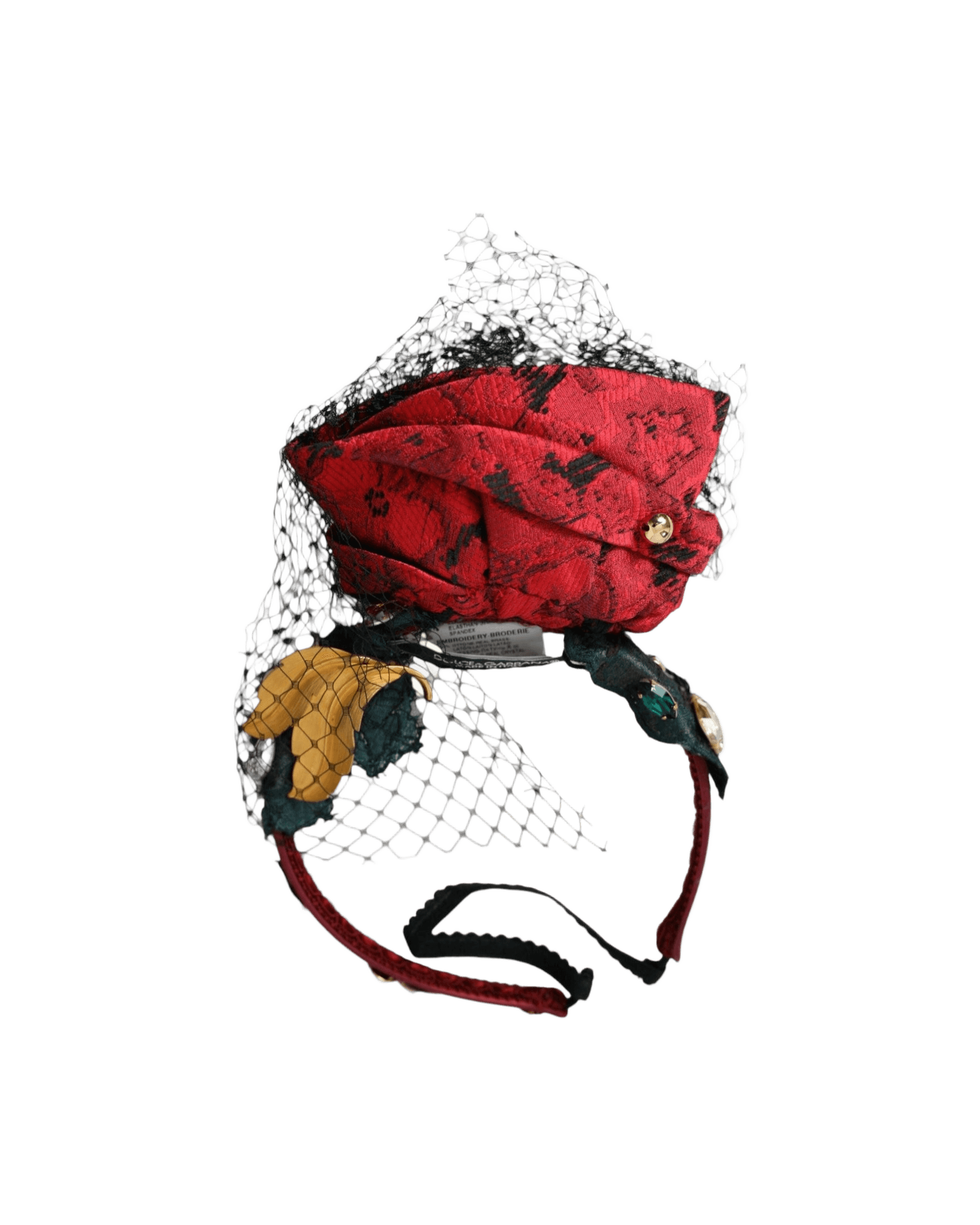 Dolce & Gabbana Rose Silk Crystal Netted Logo Headband Multicolor Diadem Glam Steals
