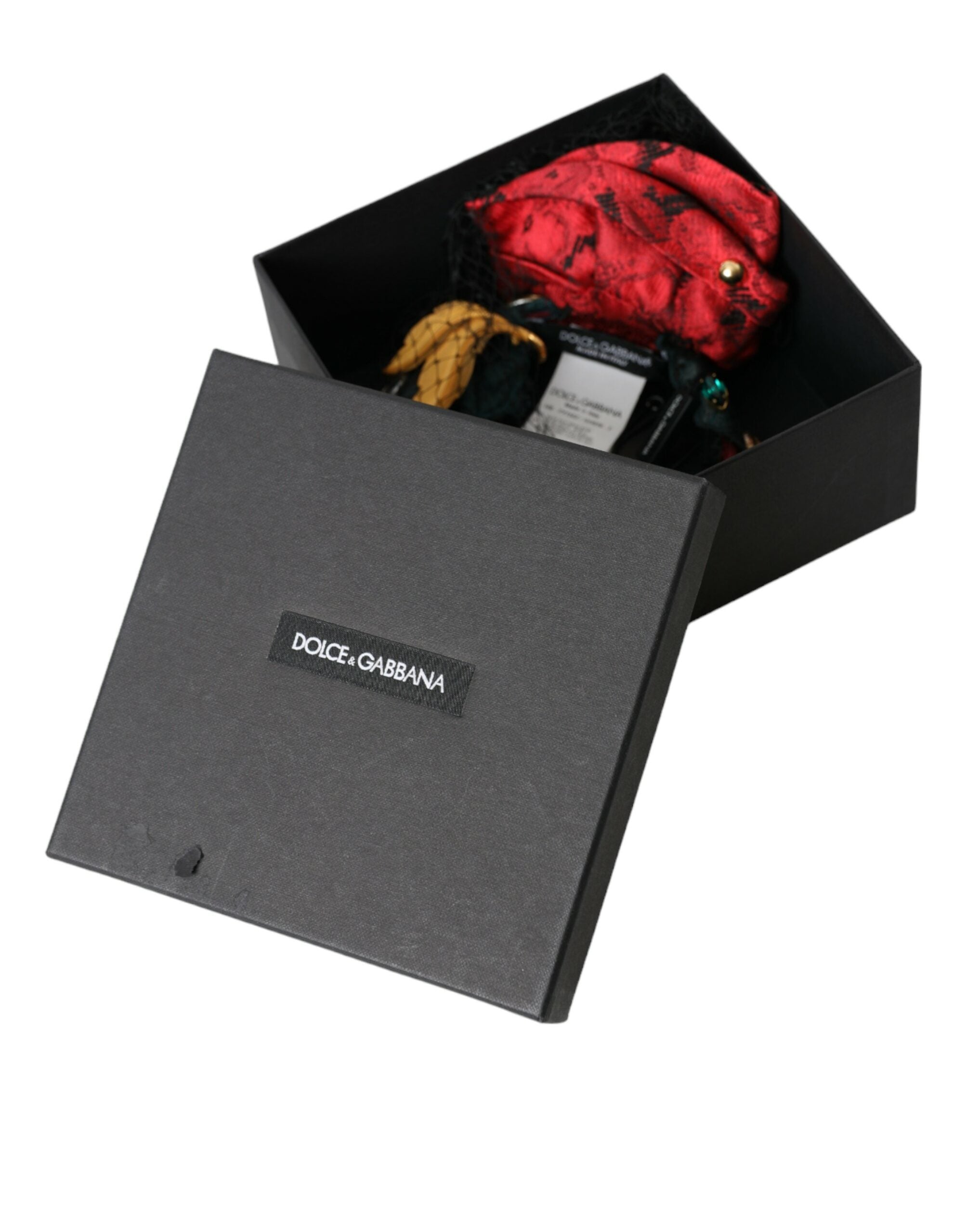 Dolce & Gabbana Rose Silk Crystal Netted Logo Headband Multicolor Diadem Glam Steals