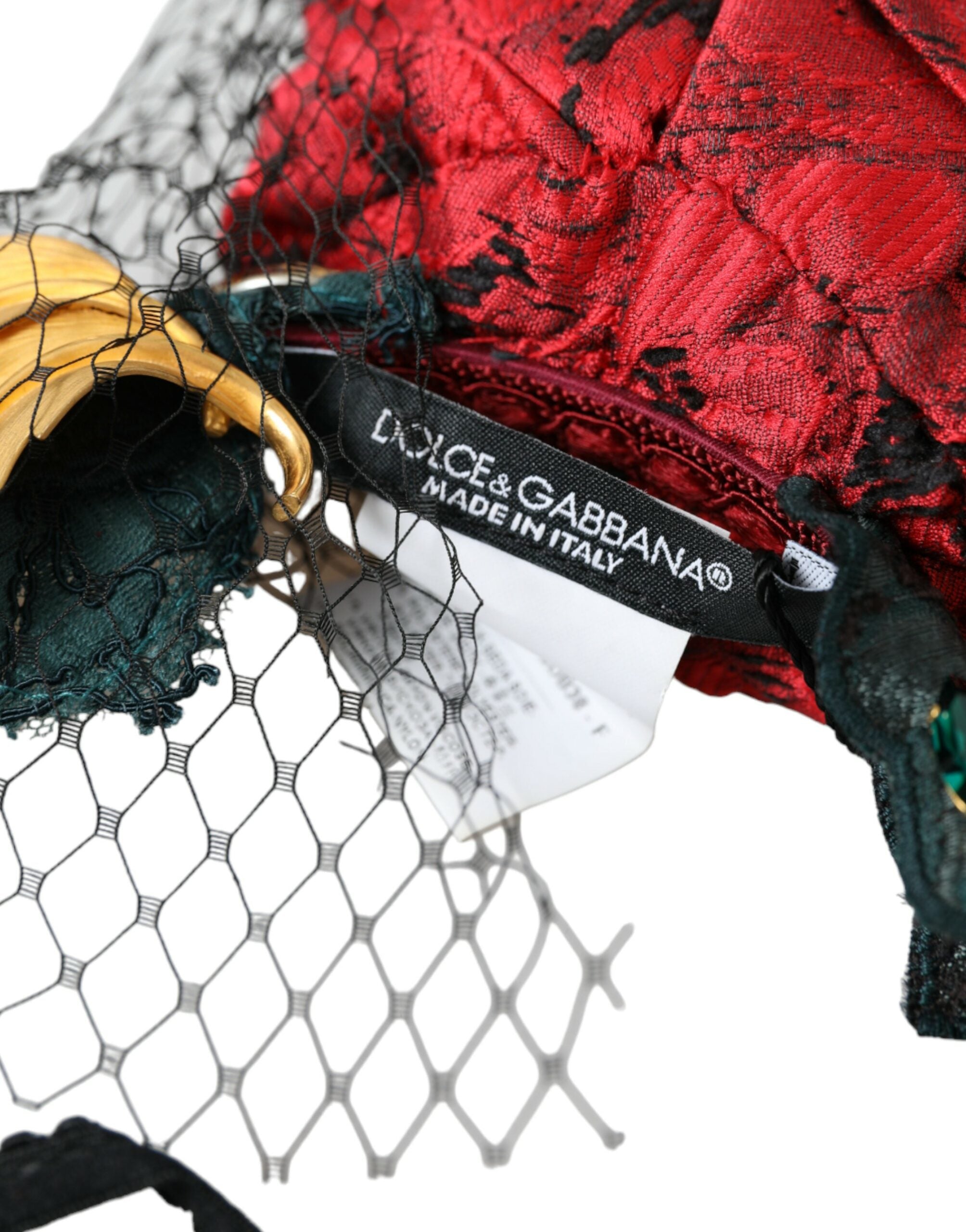 Dolce & Gabbana Rose Silk Crystal Netted Logo Headband Multicolor Diadem Glam Steals